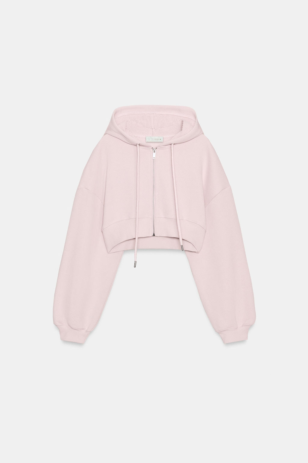 SUDADERA CROPPED CAPUCHA / Rosa palo