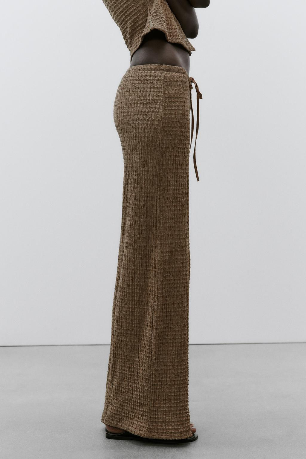 TEXTURED STRAIGHT-FIT TROUSERS - Zara фото 22