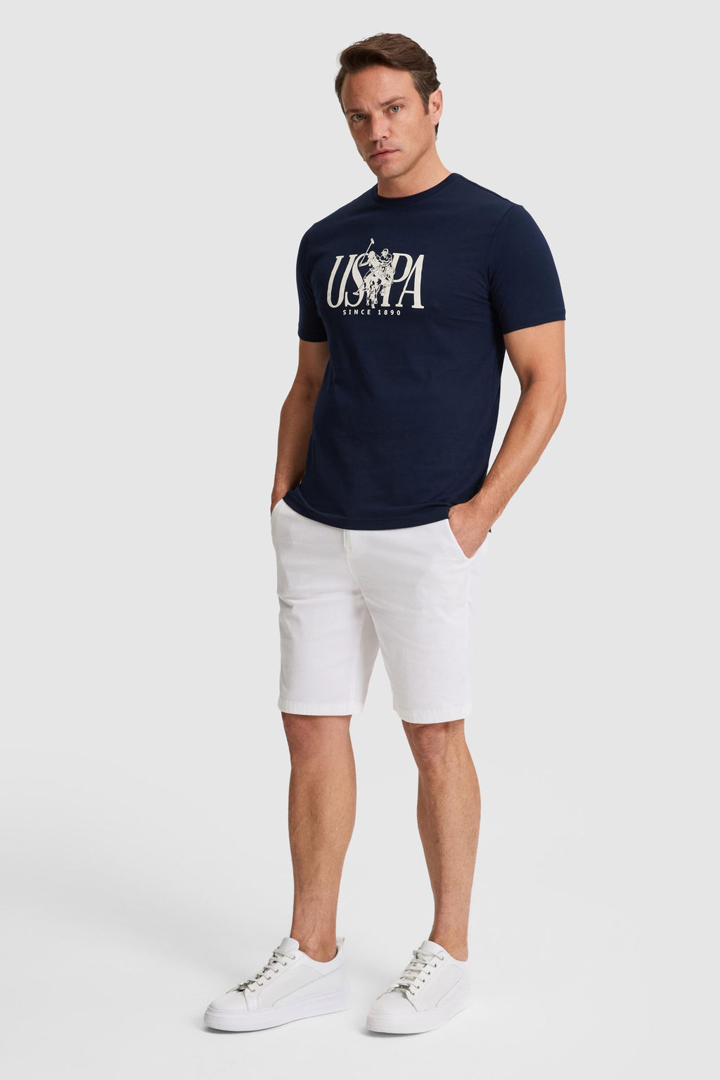 Erkek Lacivert Regular Fit Bisiklet Yaka Ti__rt