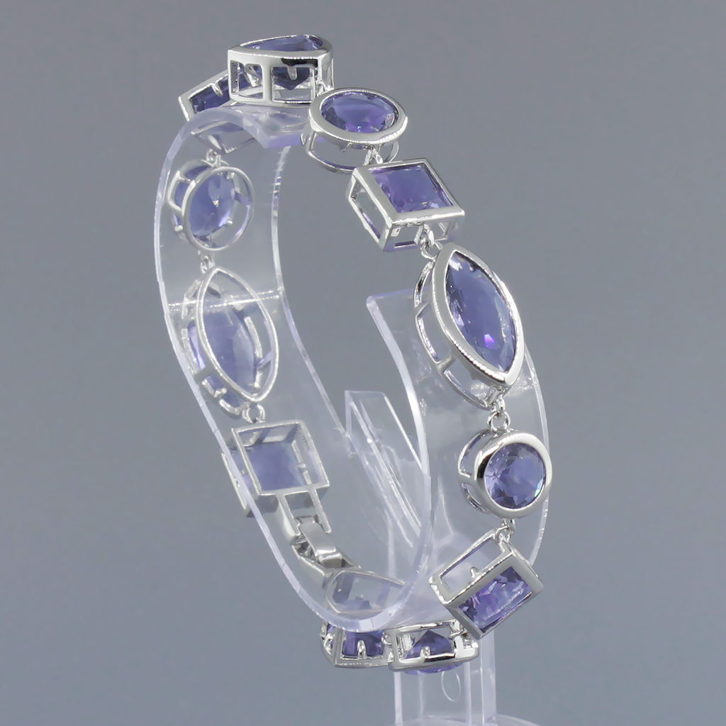 Александрит, браслет Боярд, покрытие родий, длина 16,5см - Agat77 фото 2