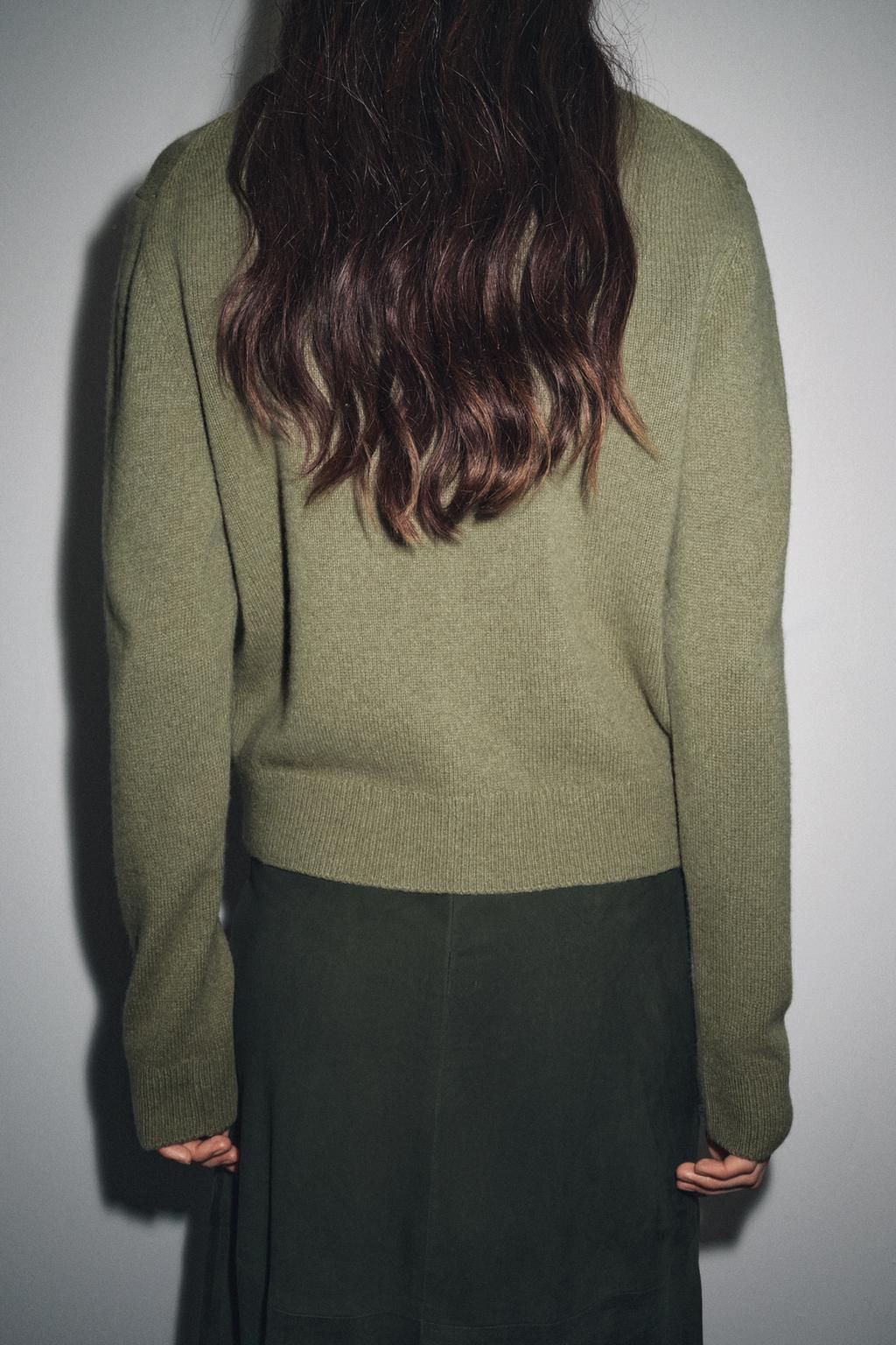 CASHMERE AND WOOL BASIC CARDIGAN - Zara фото 13