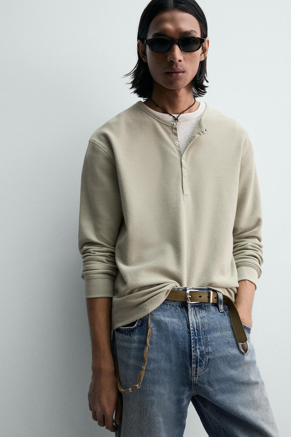 CAMISETA CUELLO PANADERO WAFFLE LIMITED EDITION / Crudo medio - Zara фото 6