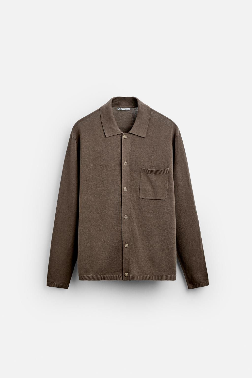 COTTON - LINEN CARDIGAN - Zara фото 6