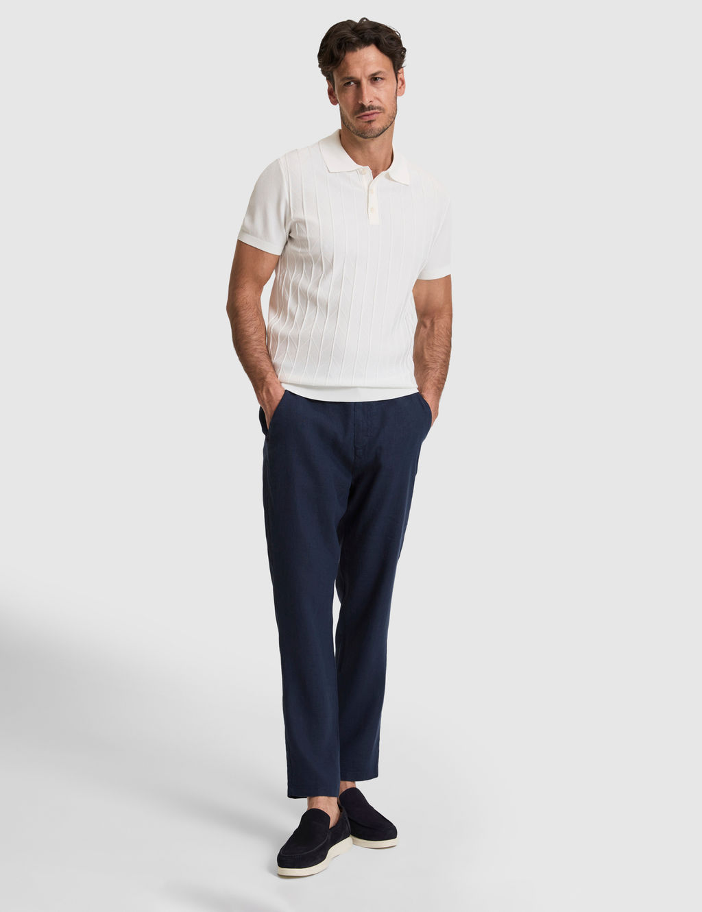 Ekru Slim Fit D__meli Polo Yaka Triko Ti__rt
