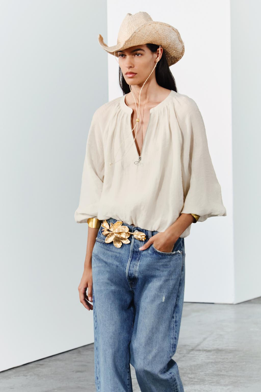 COWBOY RAFFIA HAT - Zara фото 3