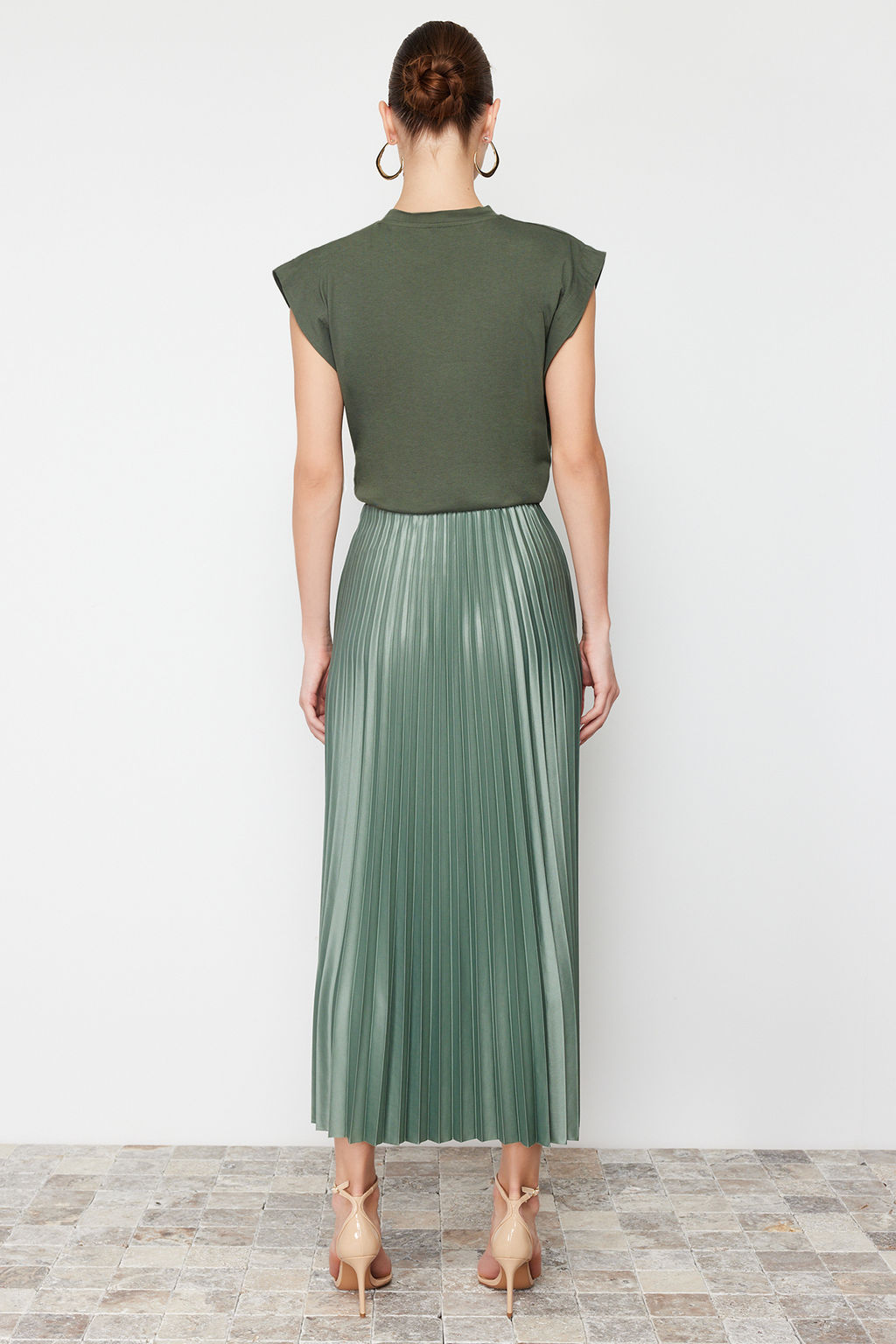 Mint Piliseli Maxi Esnek Orme Etek TWOSS24ET00041