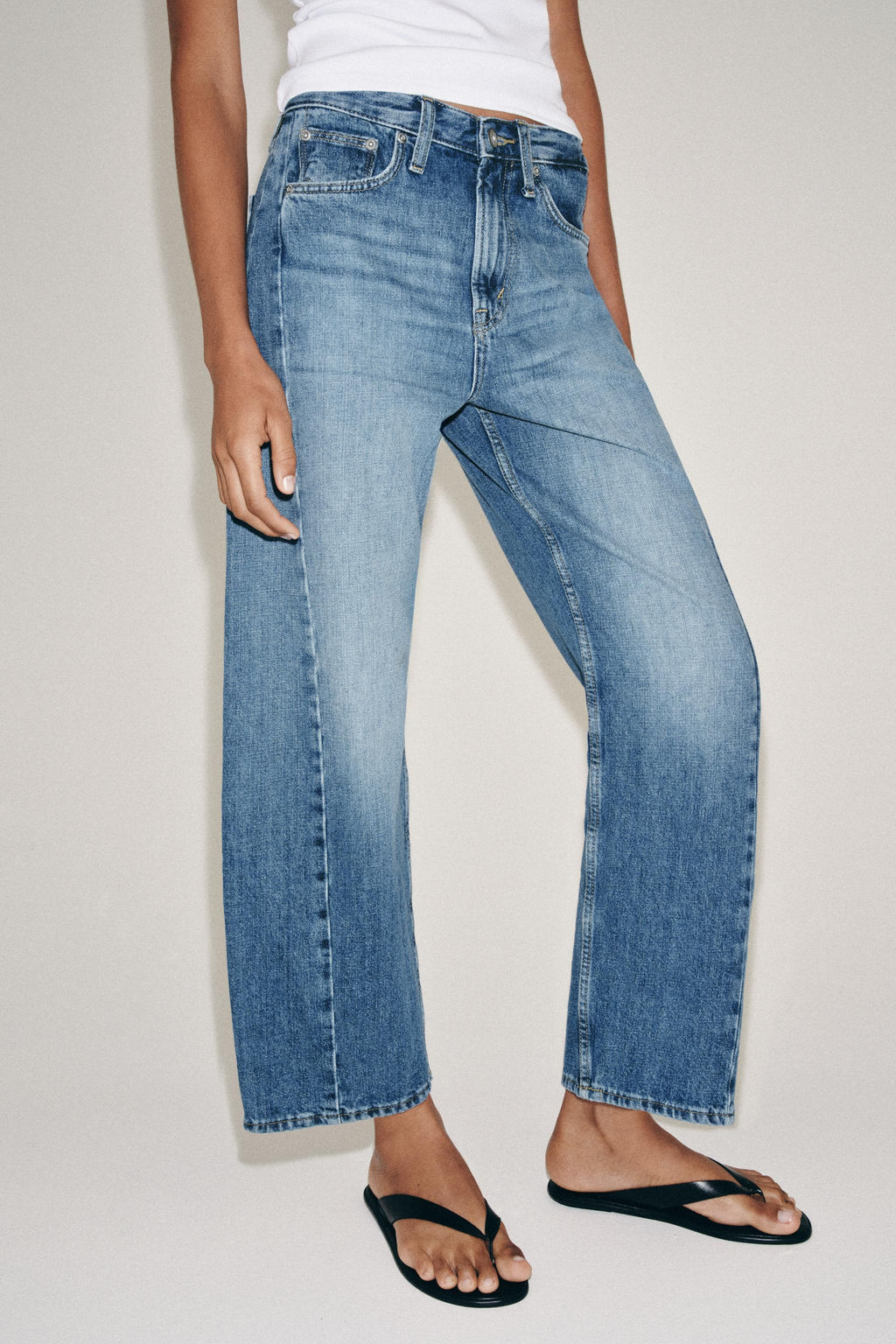JEANS ZW COLLECTION ANKLE RELAXED TIRO MEDIO / Azul medio - Zara фото 4