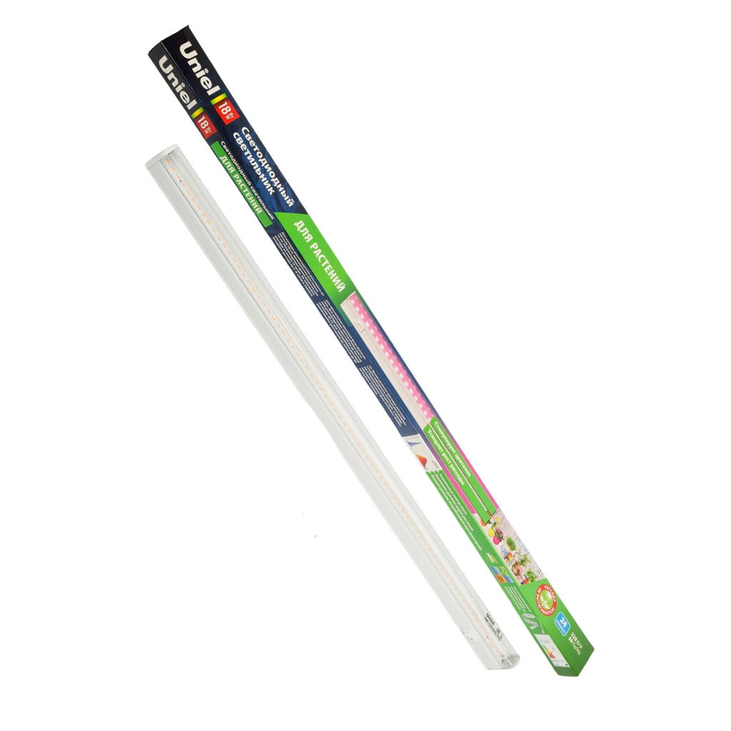 ULI-P20-18W/SPSB IP40 WHITE Светильник для растений светодиодный линейный, 560мм, выкл. на корпусе. Спектр для рассады и цветения. TM Uniel
