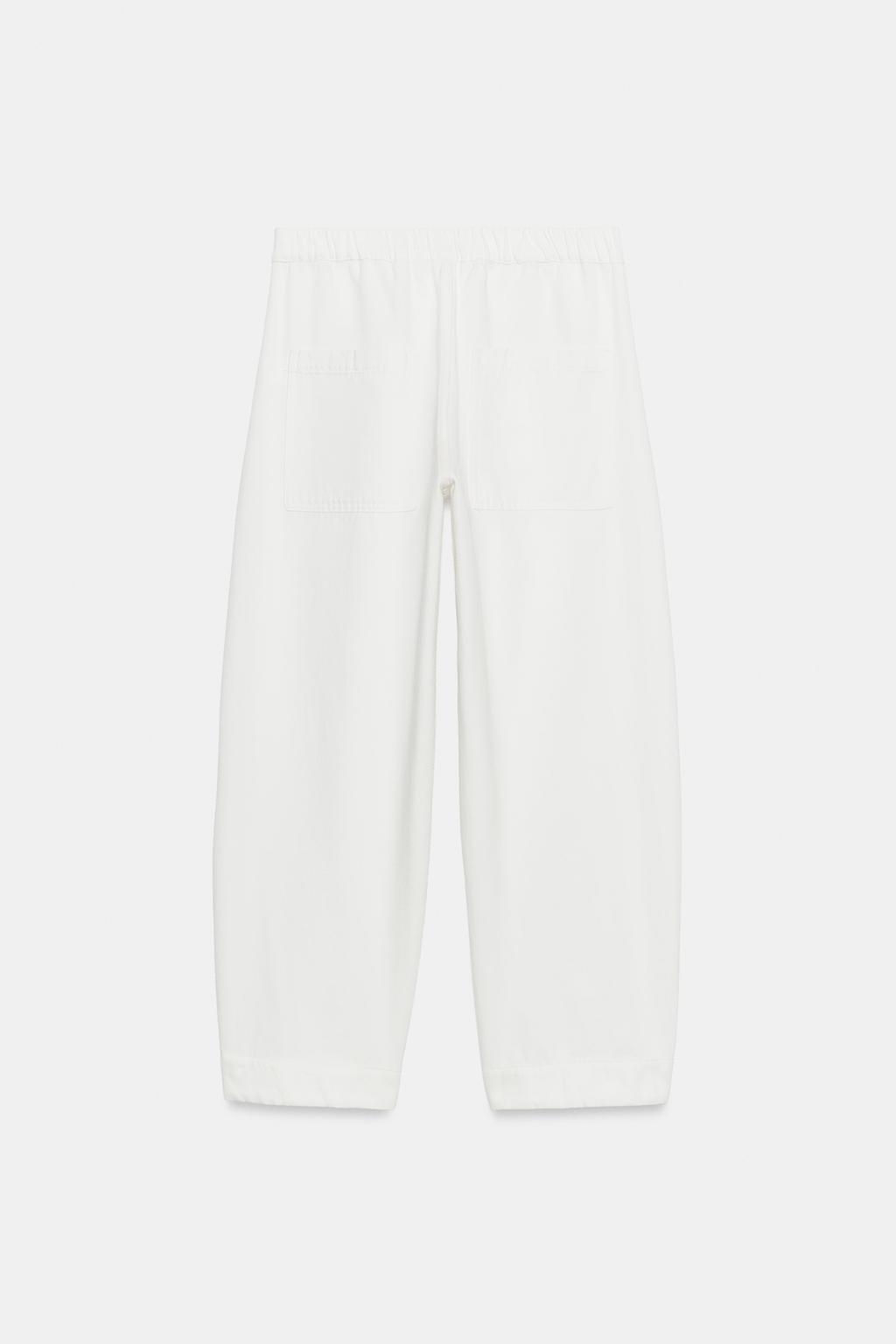 PANTAL?N DENIM BARREL BOLSILLOS ZW COLLECTION / Blanco - Zara фото 19