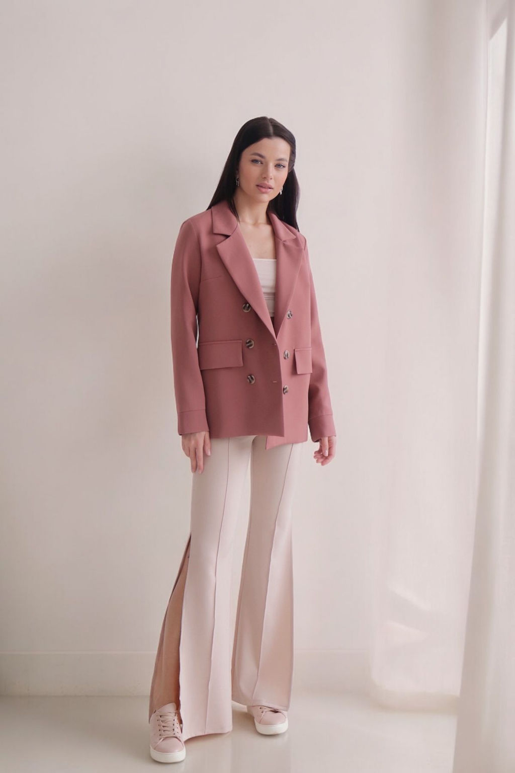 10555 Жакет двубортный в пыльном розовом - Martichelli фото 10