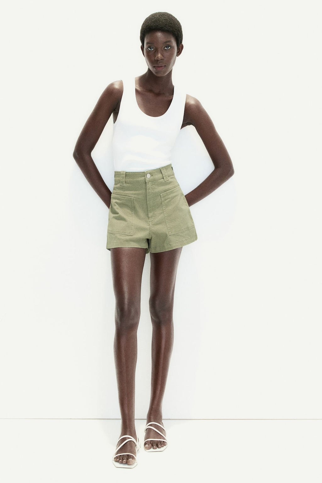 Pantalon corto de sarga estilo cargo - H&m фото 3