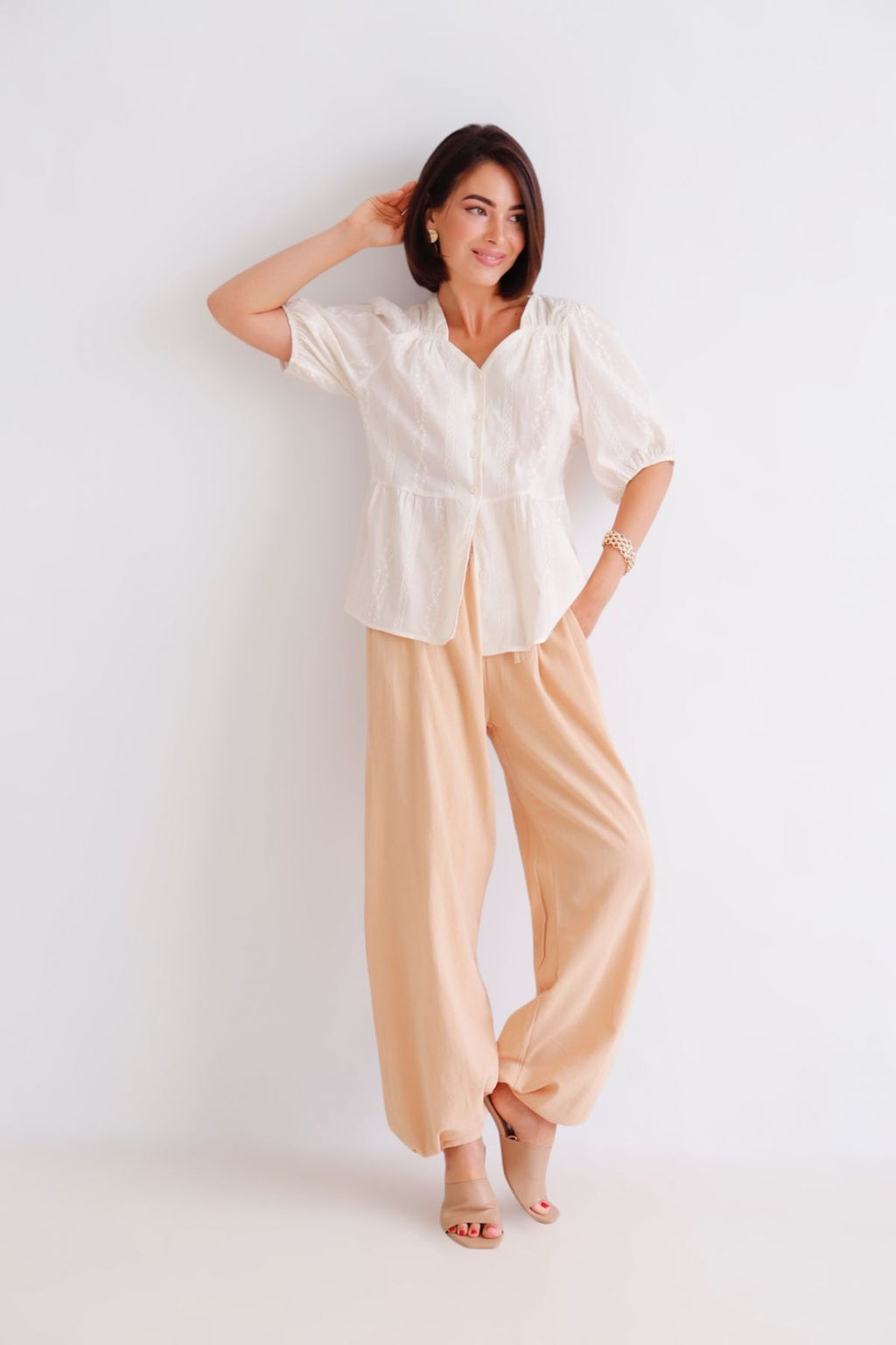 Martichelli Блуза кремовая  фото 7