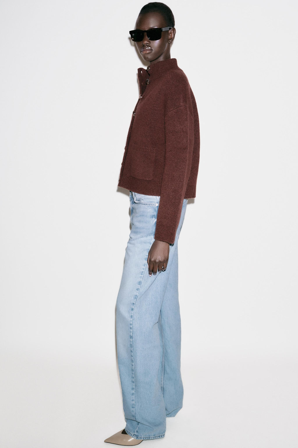 HIGH NECK KNIT CARDIGAN - Zara фото 5