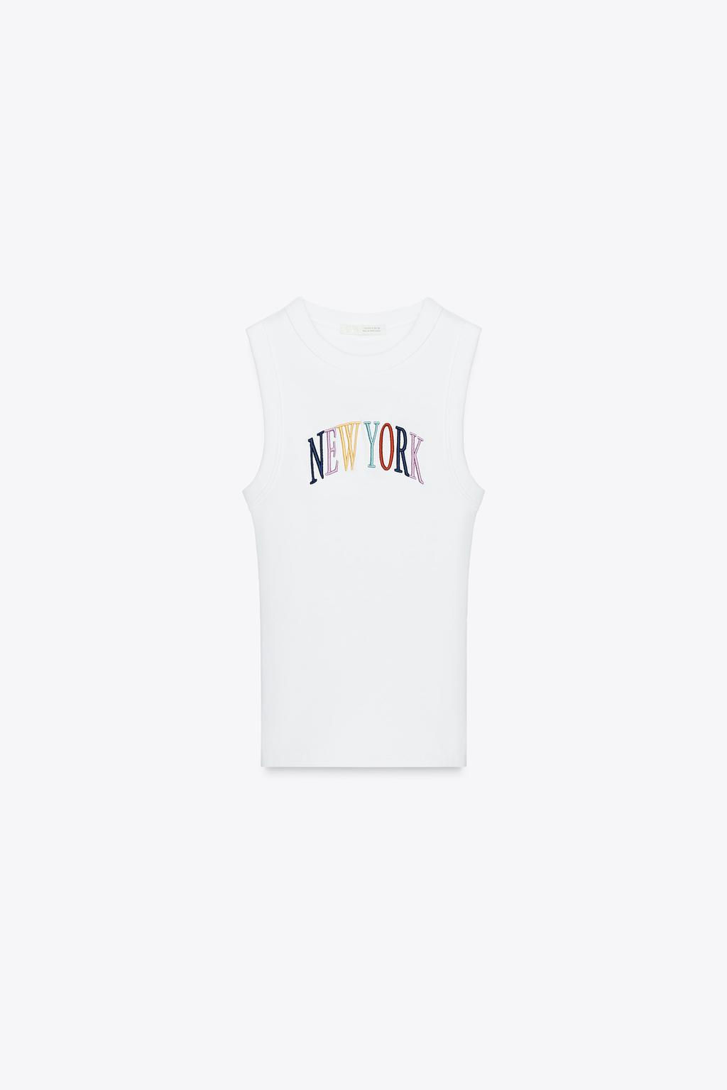 EMBROIDERED SLOGAN TOP - Zara фото 8