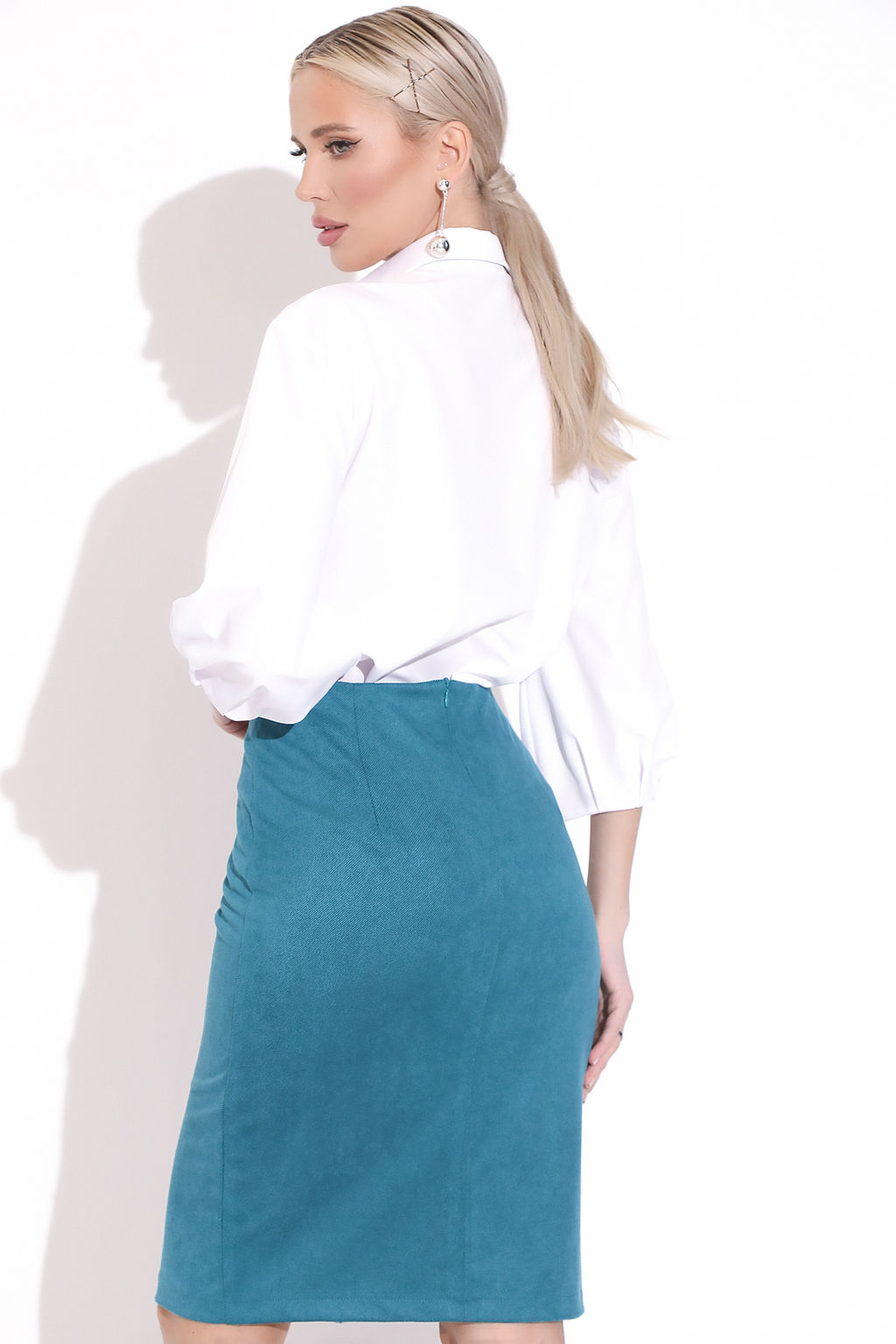 Юбка Лима (вельвет бирюза) - Эльза фото 4