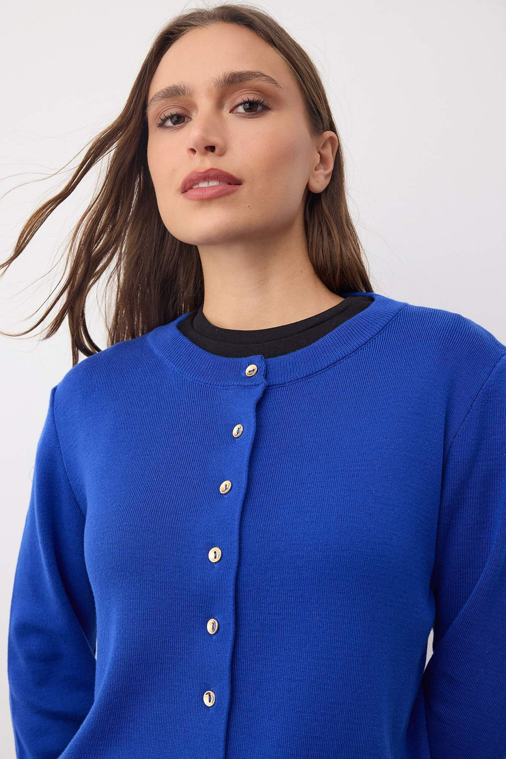 Bej Dugme Detayl? Pamuklu Basic Triko H?rka TWOAW26HI00001 - Trendyolmilla фото 2