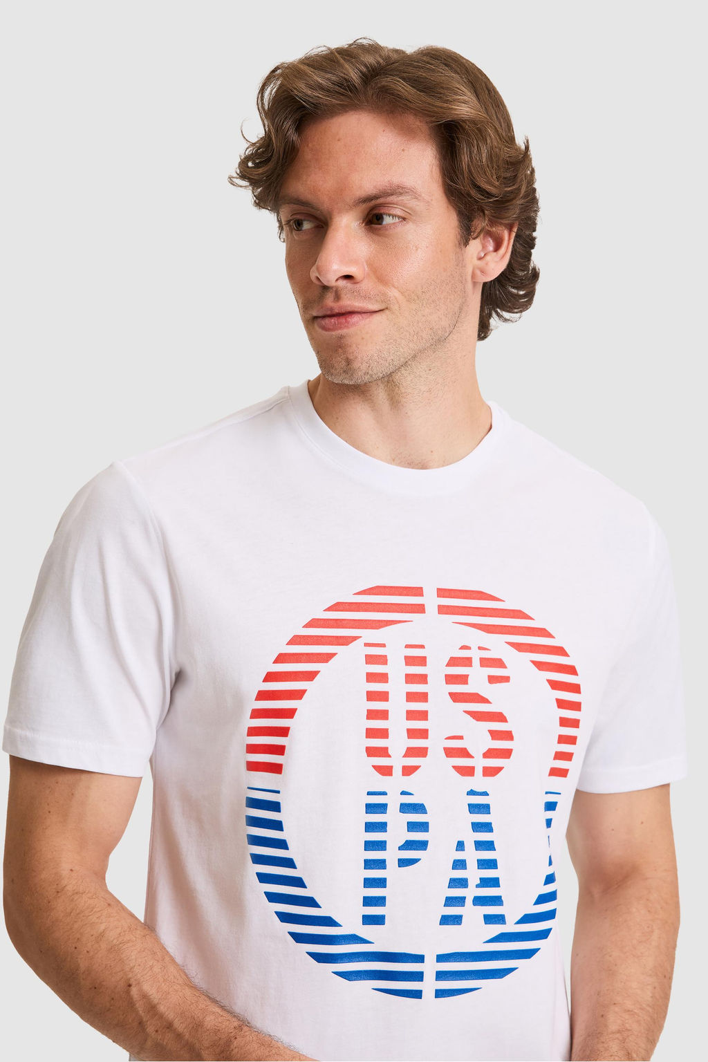 Erkek Regular Fit Bisiklet Yaka Beyaz Ti__rt