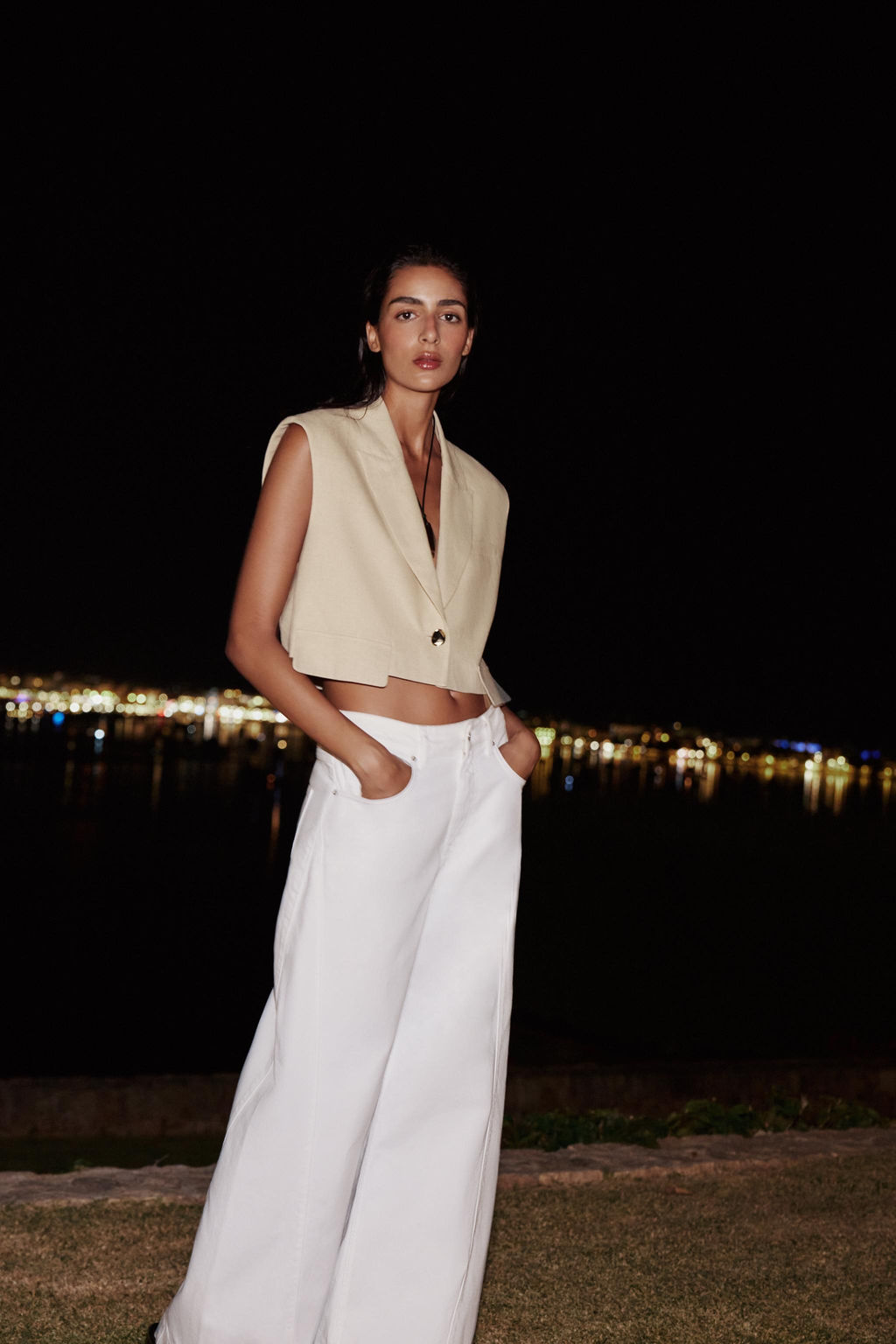 LINEN BLEND SHORT WAISTCOAT - Zara фото 18