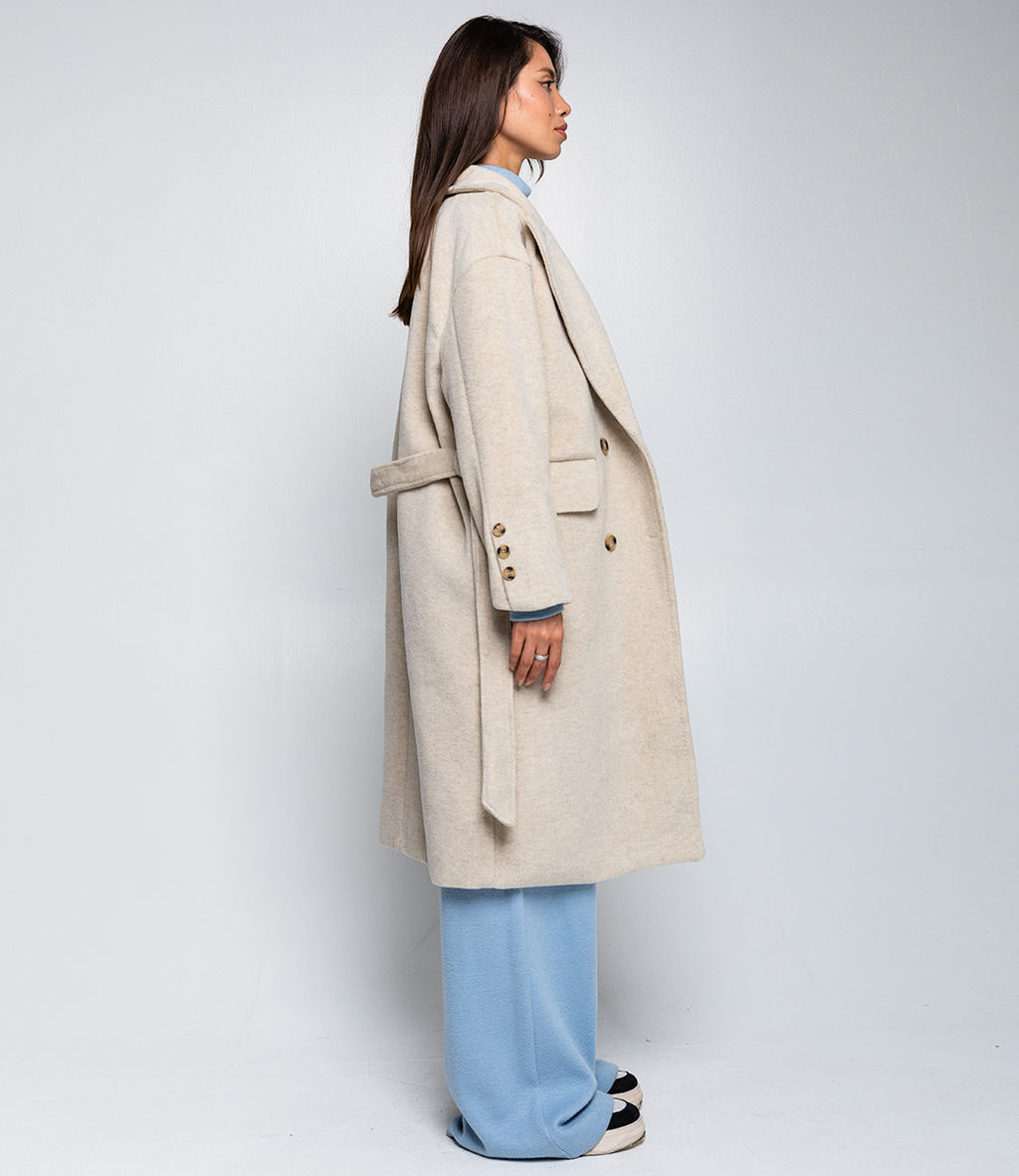 Пальто #КТ9918 (1), светло-бежевый