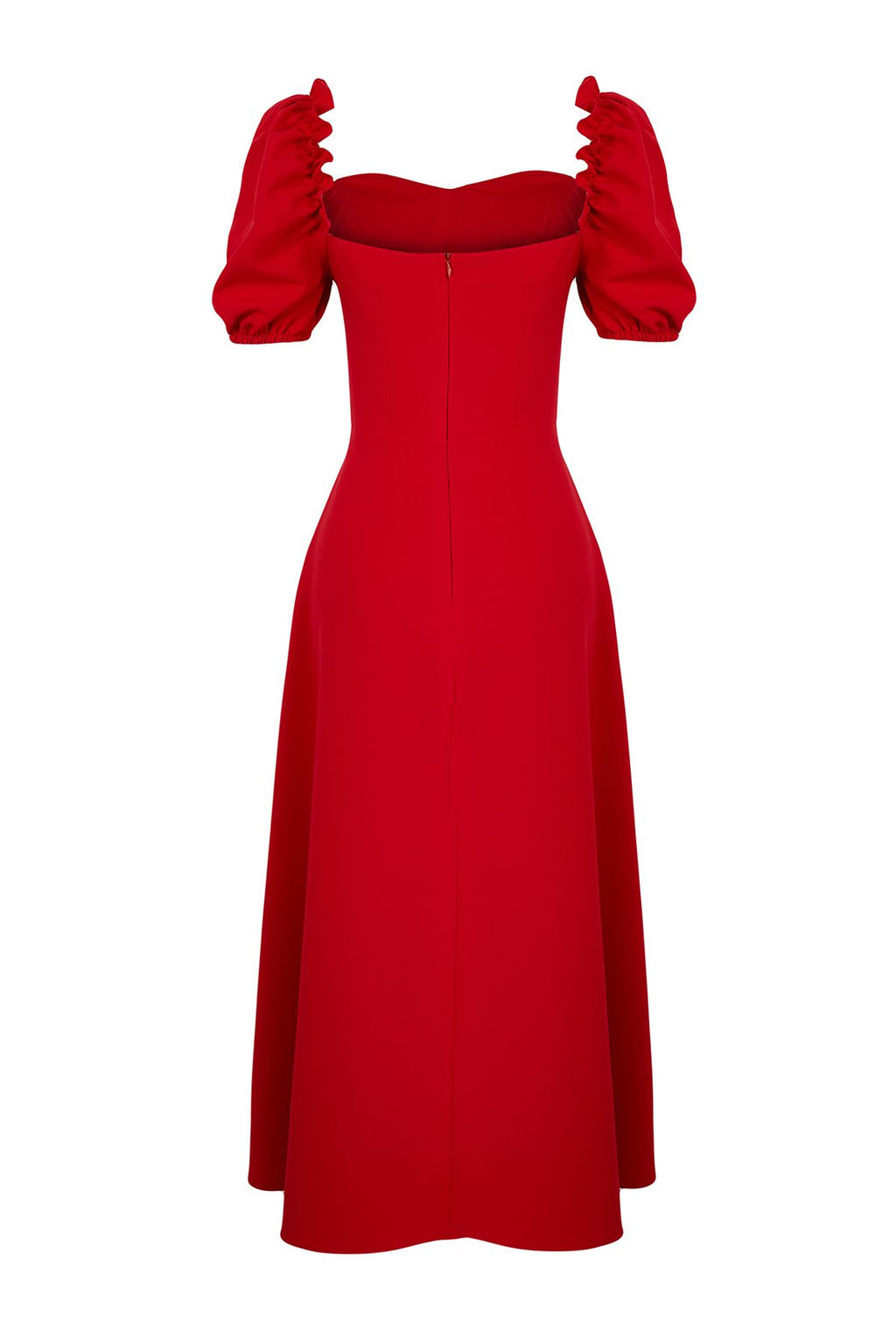 K?rm?z? A-Kesim Balon Kol Detayl? Dokuma S?k Abiye Elbise TPRSS24EL00195 - Trendyolmilla фото 7