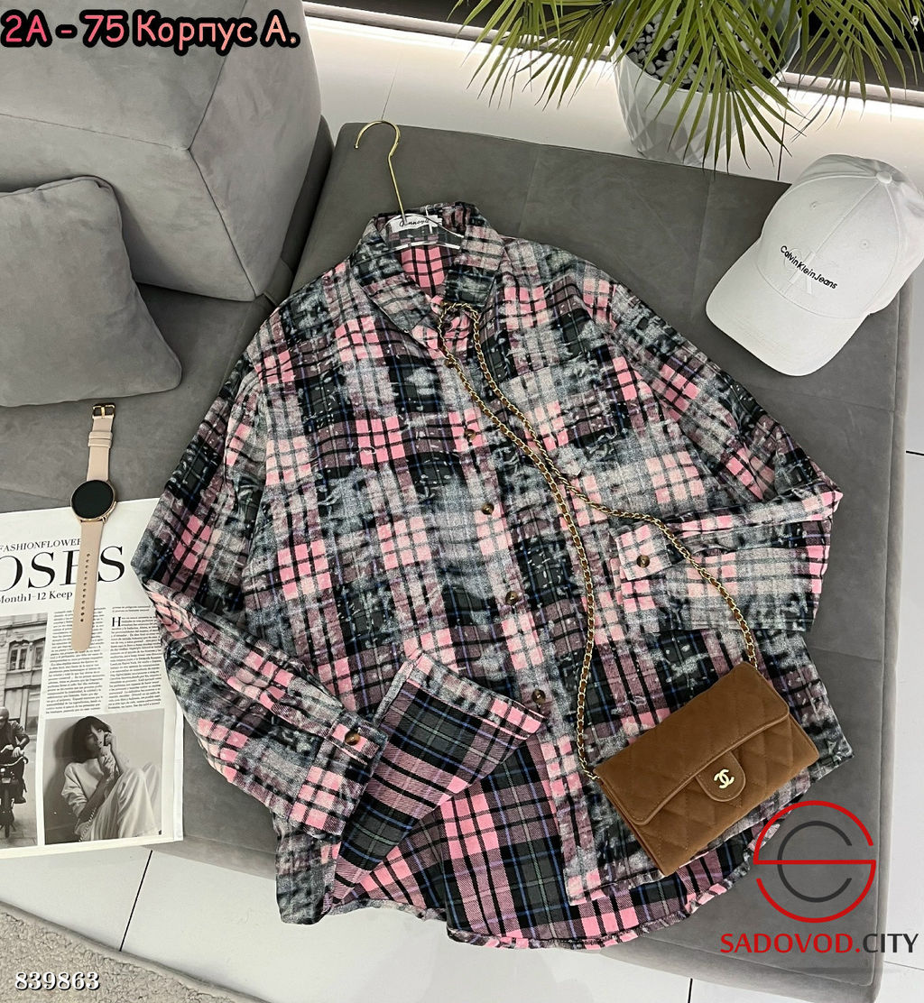 Рубашка женская в клетку - Bruno фото 3