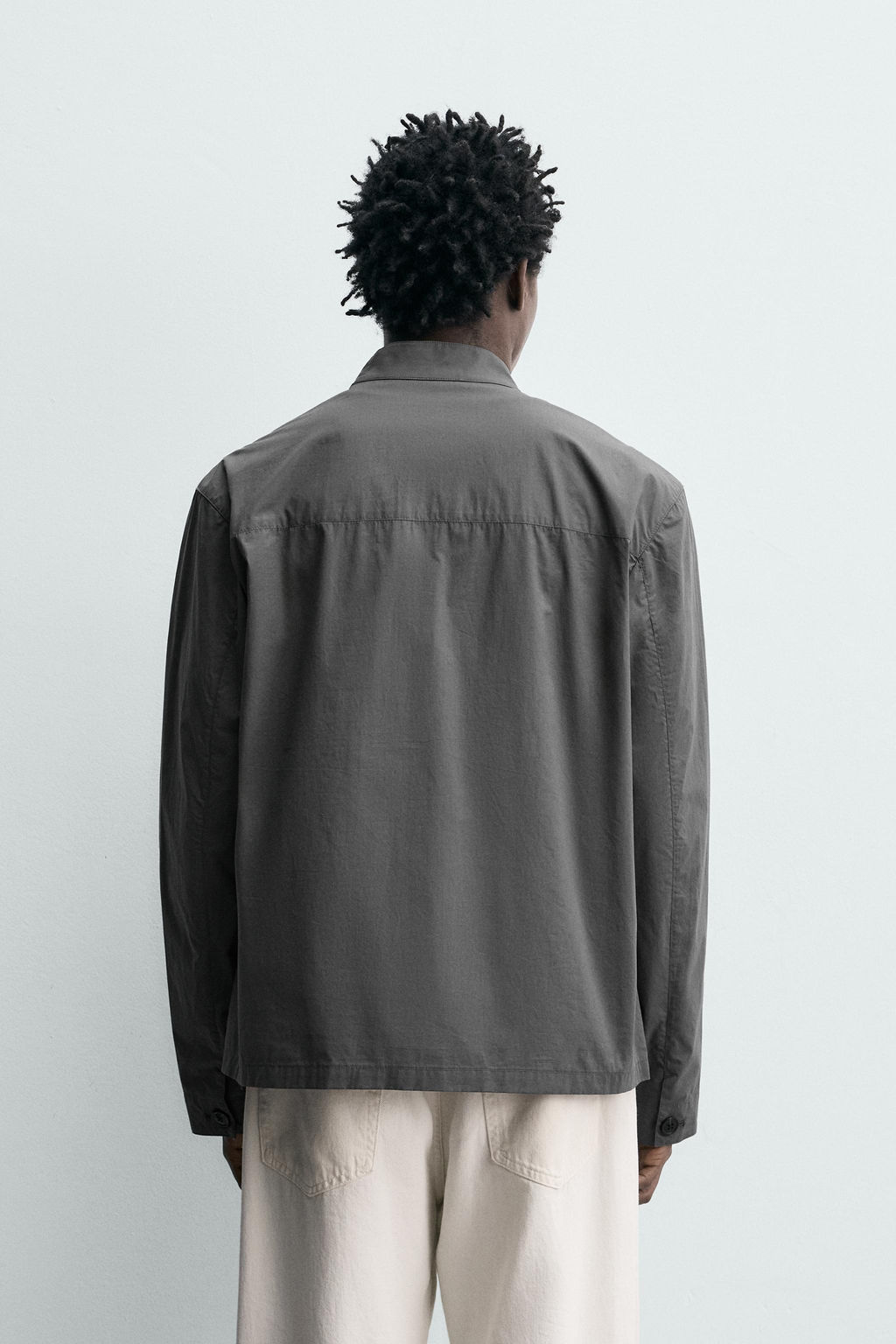SOBRECAMISA ALGOD?N BOLSILLOS / Gris medio - Zara фото 3