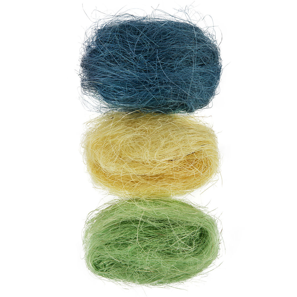 Blumentag BMG-30 MIX Сизалевое волокно 30 г  3 г 10 Св. желтый/св.зеленый/синий