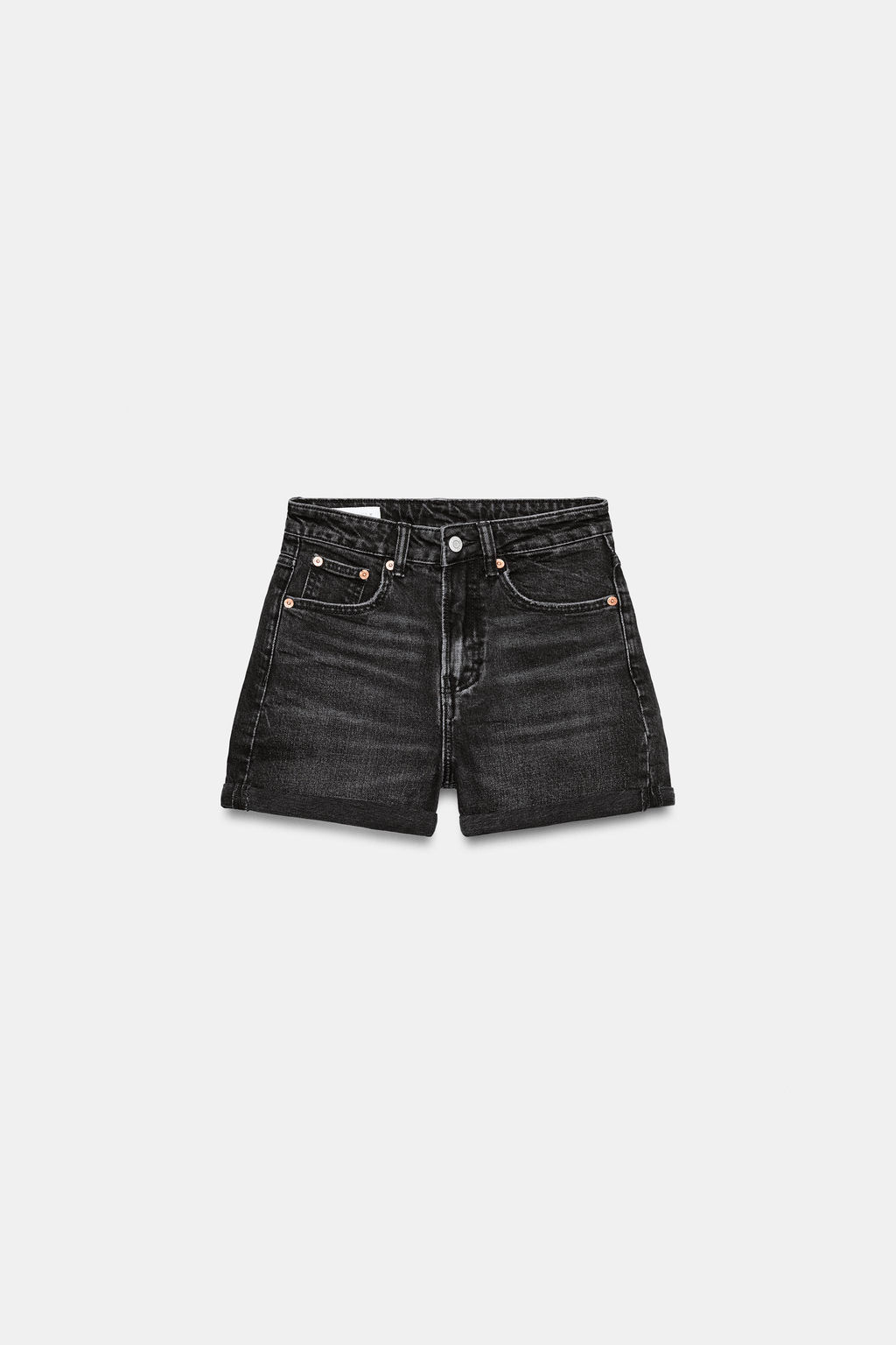 BERMUDA DENIM TRF MOM FIT TIRO ALTO / Gris antracita - Zara фото 5