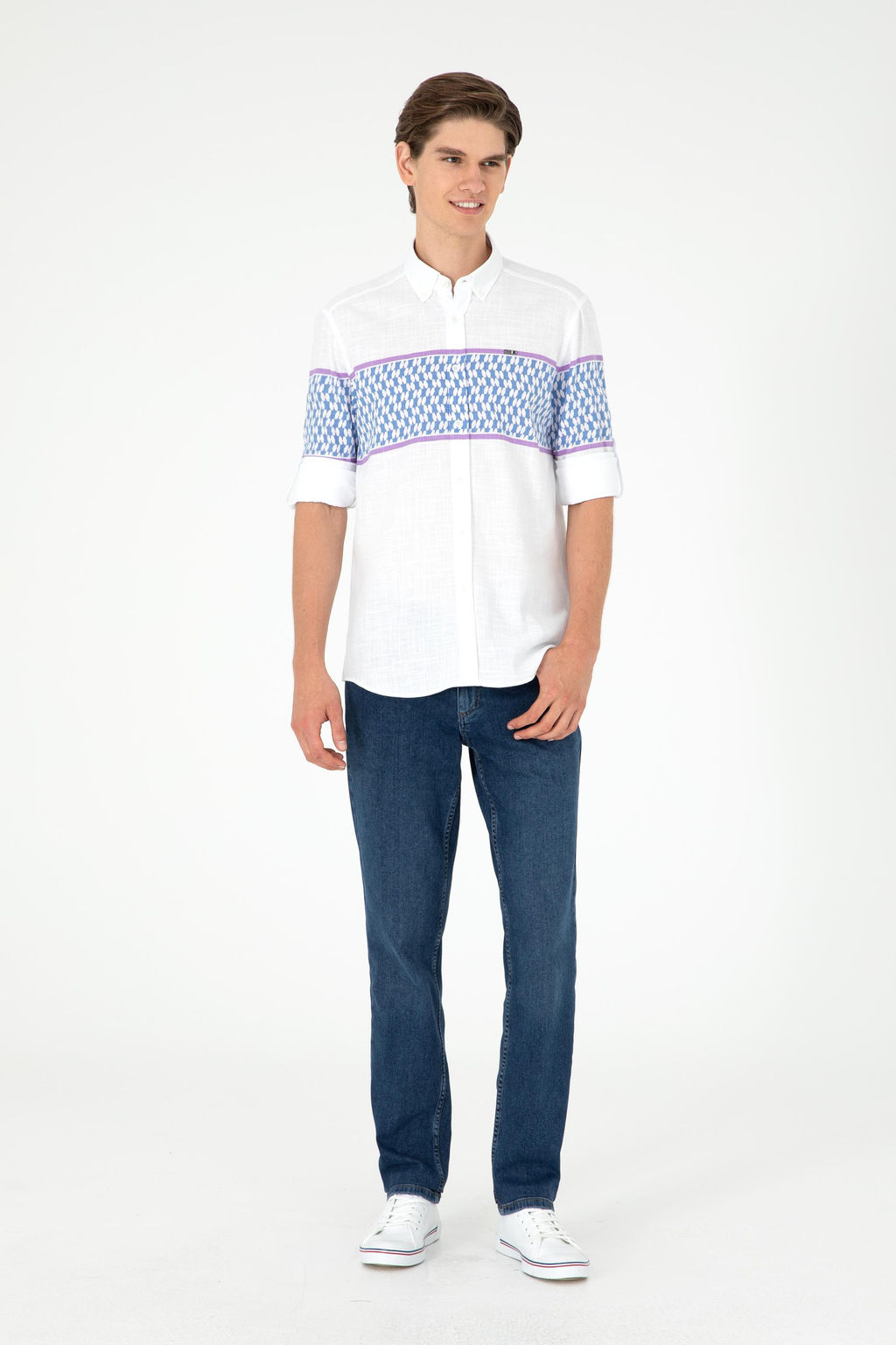 Мужская темно-синяя рубашка с длинным рукавом - U.s. polo assn фото 4