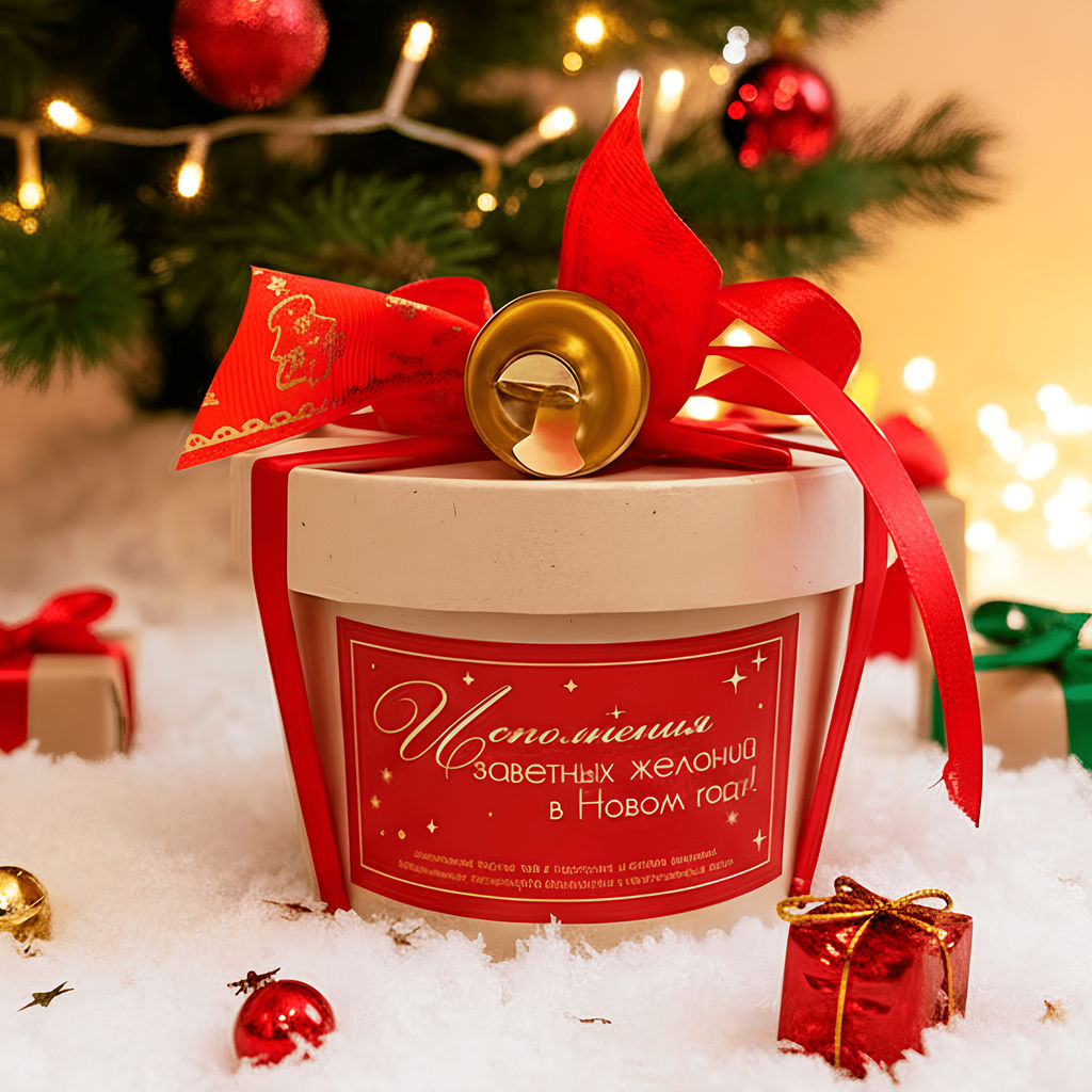 Чай в подарочной крафт-упаковке "Исполнения заветных желаний в Новом году", чёрный с чабрецом, 50 г.