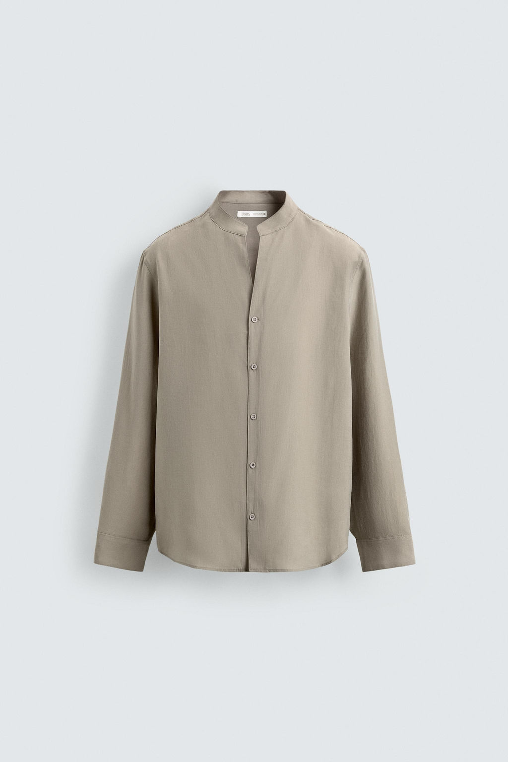 CAMISA FLUIDA CUELLO TIRA / Piedra - Zara фото 6