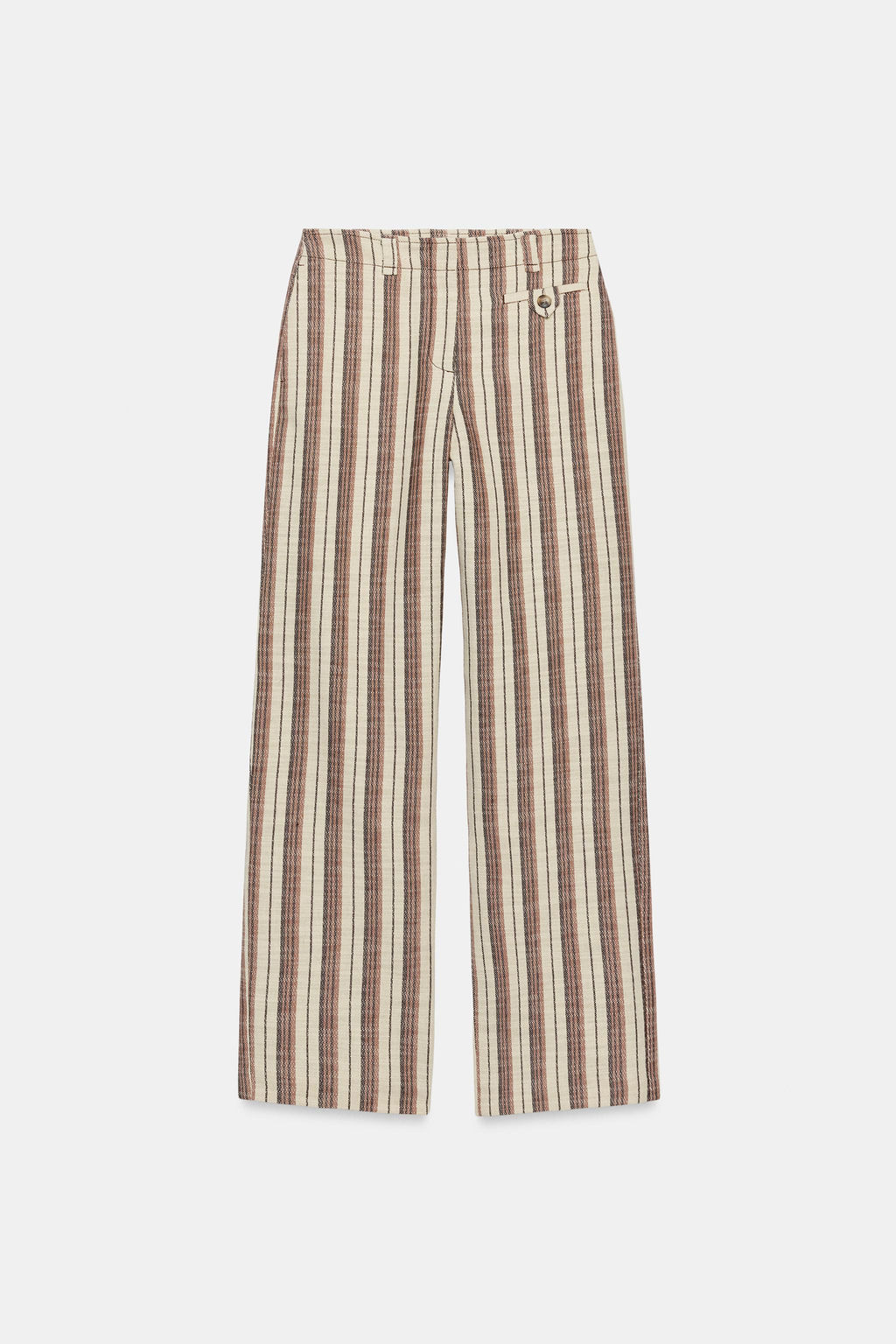 PANTAL?N RECTO RAYAS / Beige-marro