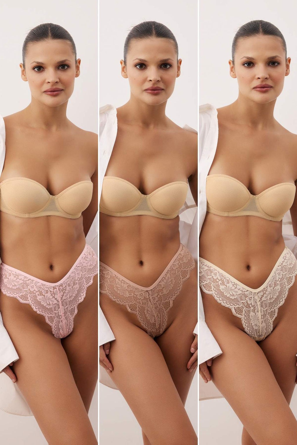 Siyah-Beyaz-K?rm?z? 3lu Dantel Duz Brazilian Kulot THMAW26KU00019 - Trendyolmilla фото 12