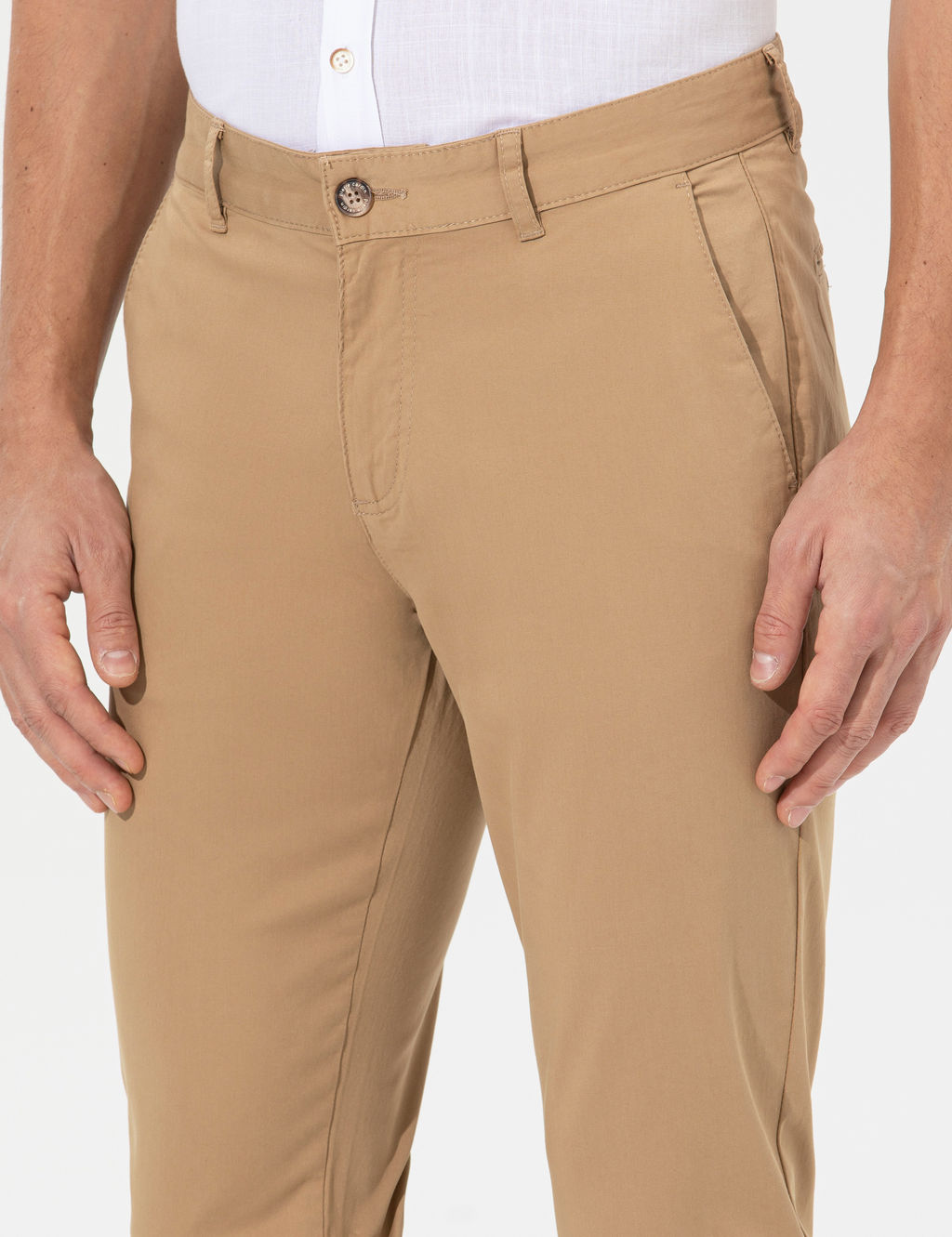 Camel Slim Fit Basic Chino Pantolon