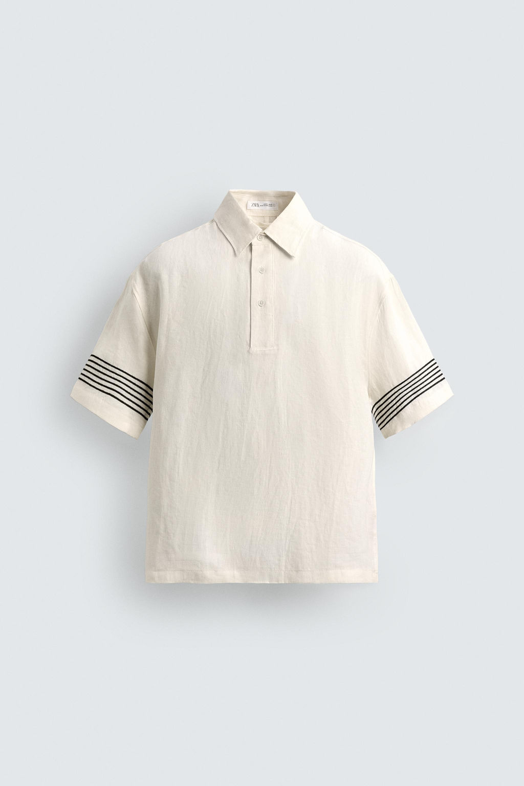 CAMISA POLO 100% LINO / Crudo
