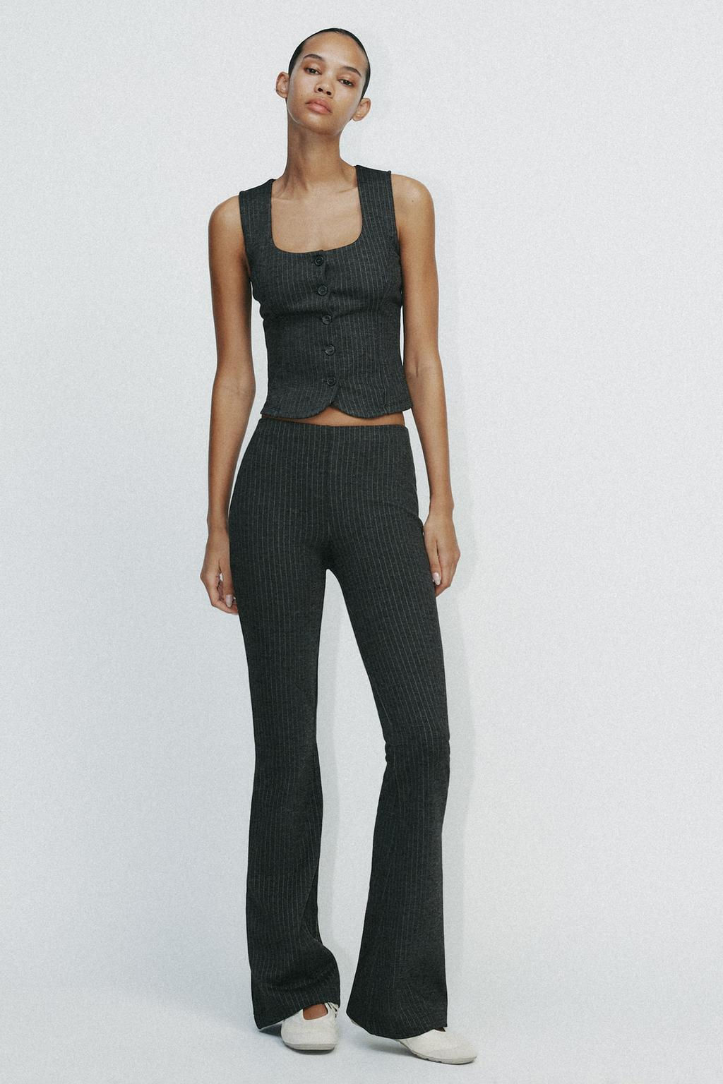 INTERLOCK BELL BOTTOM TROUSERS - Zara фото 13
