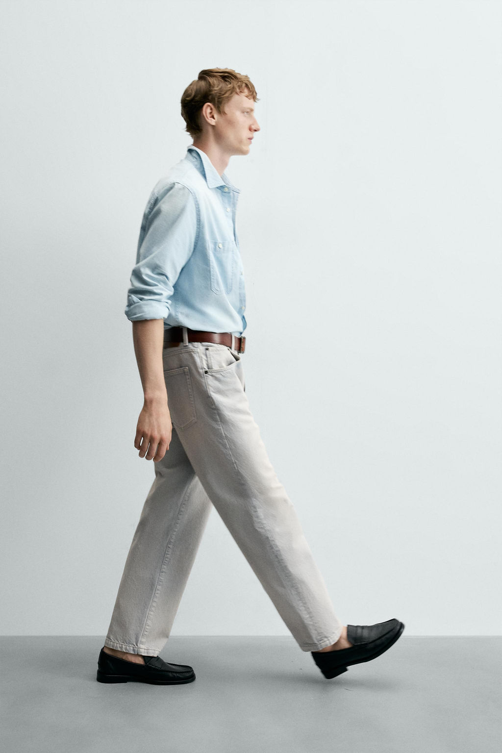 JEANS BAGGY CROPPED FIT / Azul claro - Zara фото 6