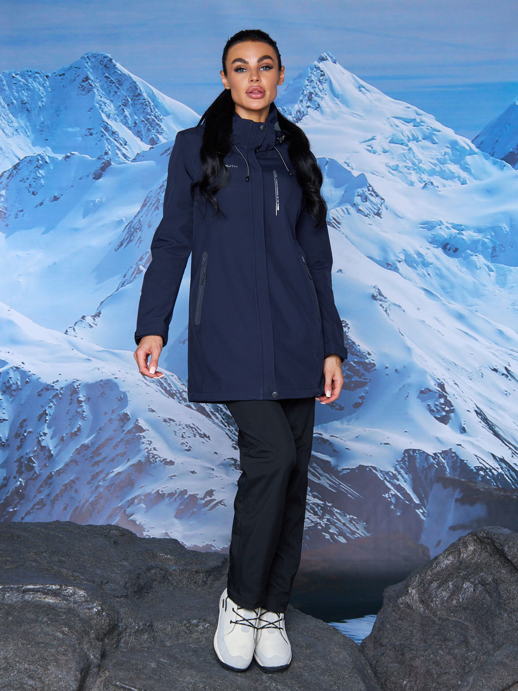 Женская парка виндстопер софтшелл на флисе Azimuth Стихия Неба 124/22956_701 Темно-Синий  фото 15