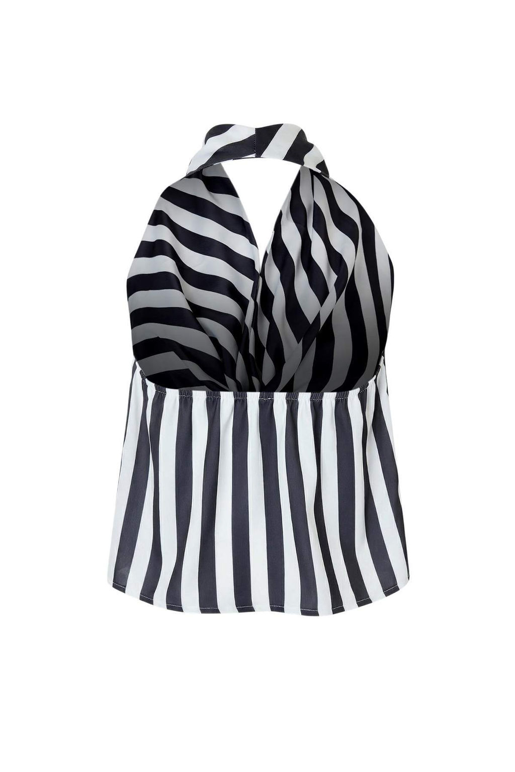 Siyah Beyaz Cizgili Degaje Yaka Dokuma Bluz TWOSS26BZ00495 - Trendyolmilla фото 2