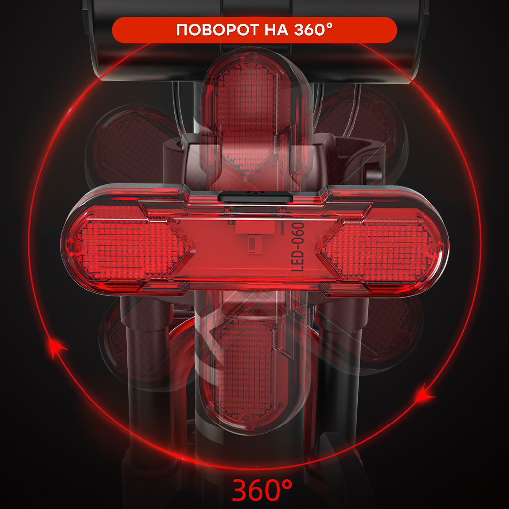 Фонарь задний COMIRON TA10 корпус: ABS, IPX5; свет: COB(5LED), 80lm; аккум: 220mAh, USB; четыре режима, поворотный на 360С. /уп 120/240/ - Галеонтрейд фото 13