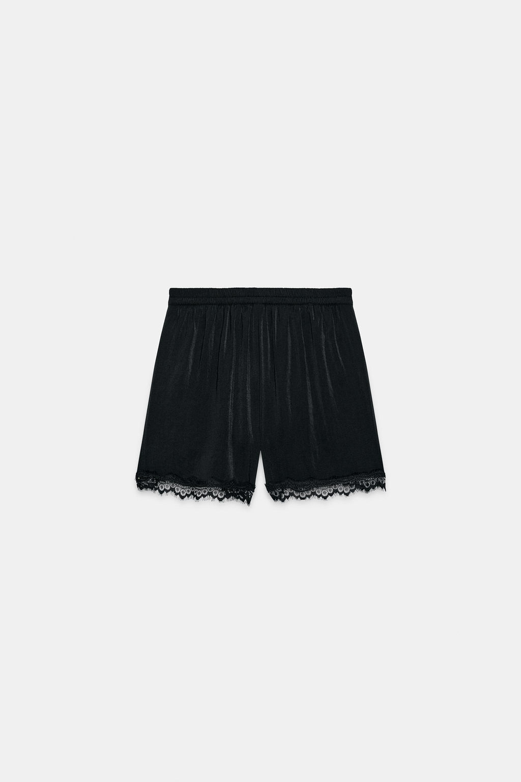 SHORTS SATINADOS PUNTILLA / Negro - Zara фото 8