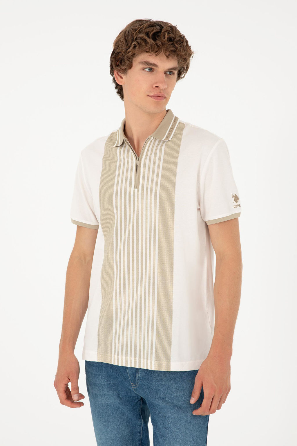 Мужская футболка цвета экрю - U.s. polo assn фото 3