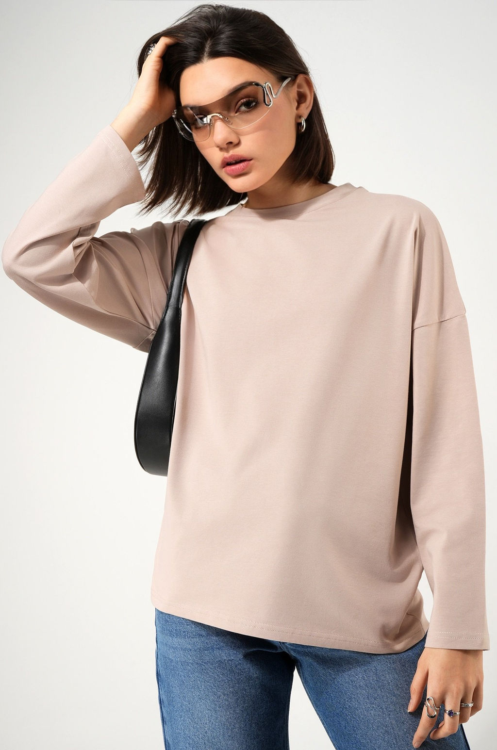 Женский лонгслив оверсайз Happyfox