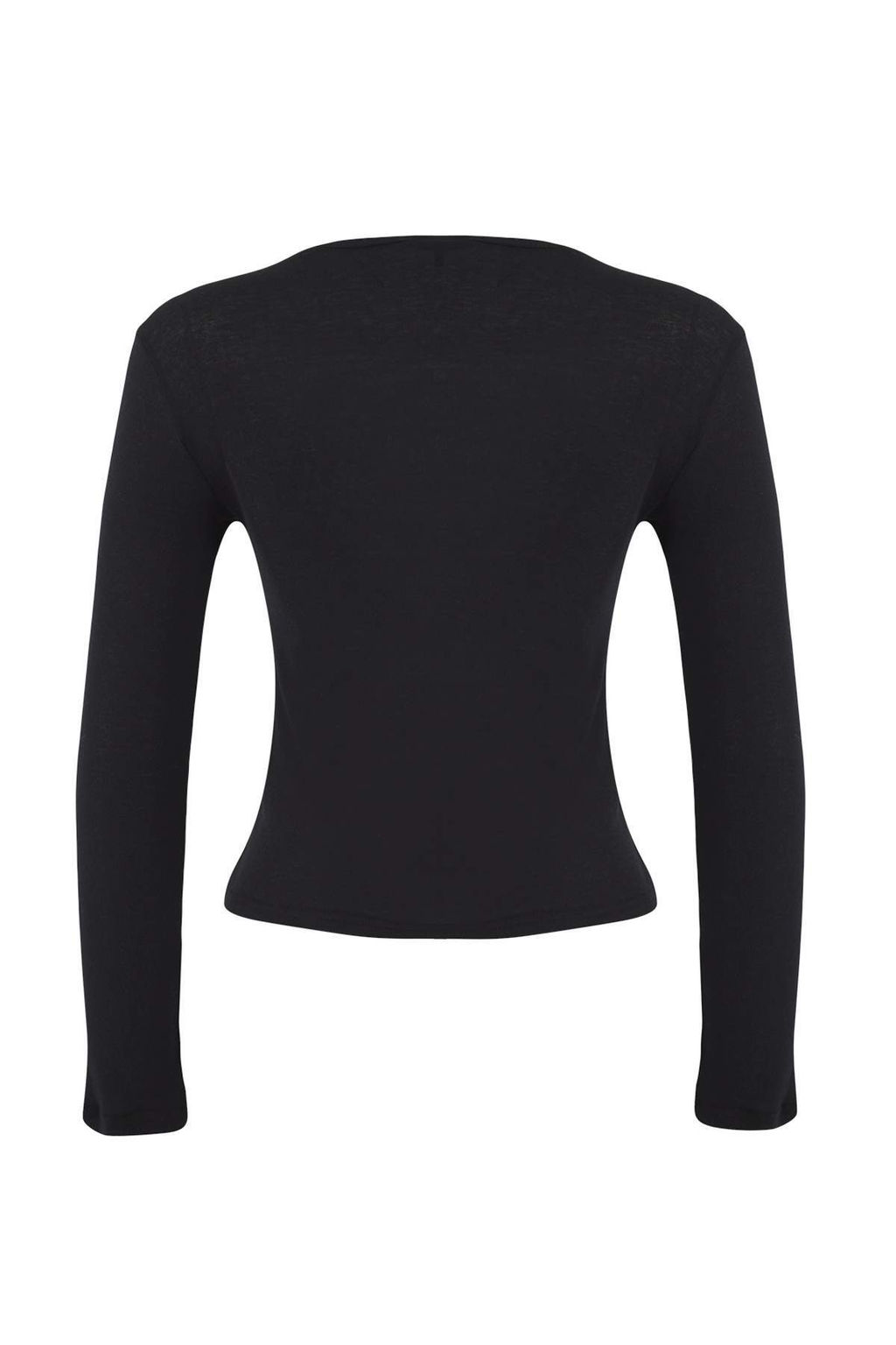 Wardrobe Essentials  Siyah Transparan Slim/Vucuda Oturan Orme Bluz | TWOAW26BZ00015