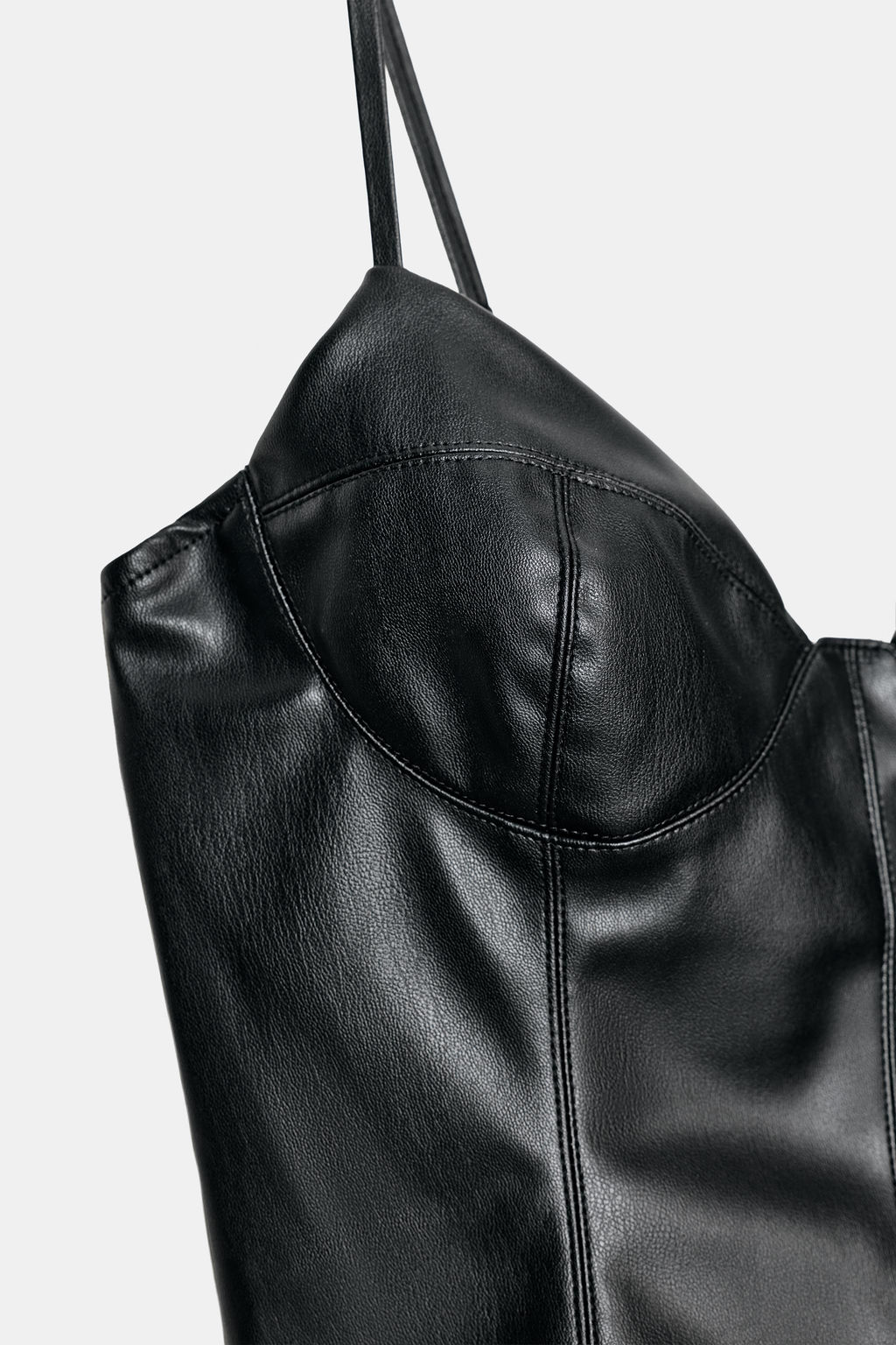 FAUX LEATHER CORSET TOP - Zara фото 6