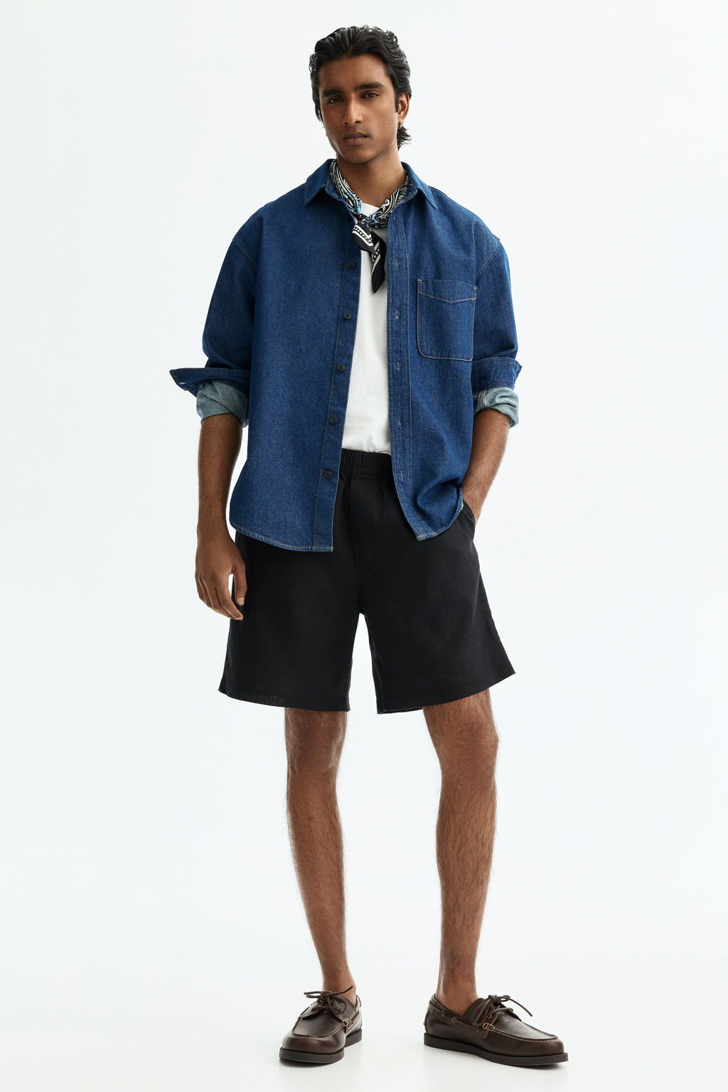 Pantal?n corto de lino Relaxed Fit - H&m фото 5