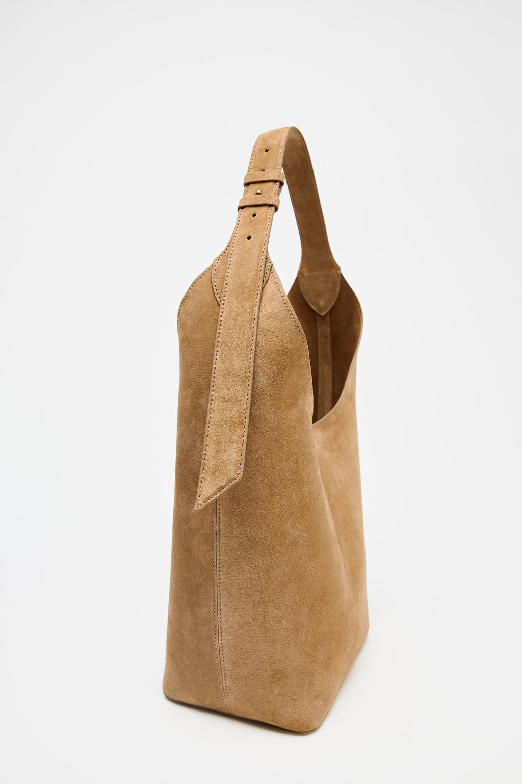 LEATHER MAXI BUCKET BAG WITH HANDLE DETAIL - Zara фото 6