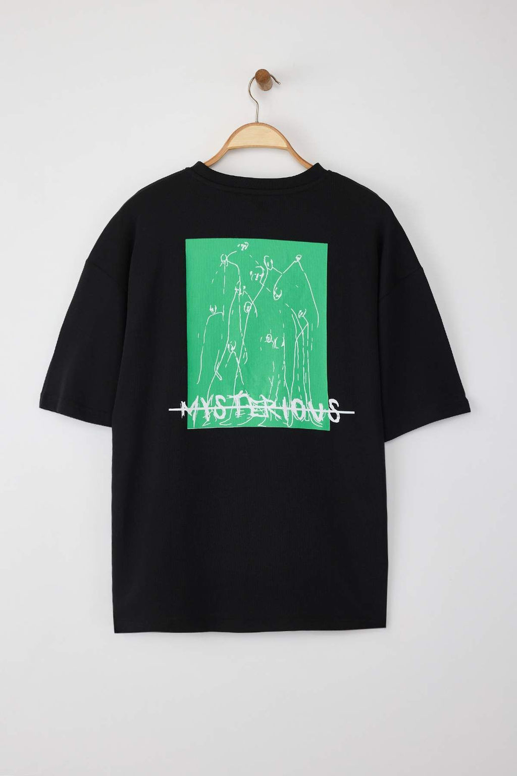 TRENDYOL MAN Siyah Oversize/Genis Kesim %100 Pamuklu S?rt Bask?l? T-Shirt TMNSS22TS0913 - Trendyolmilla фото 6