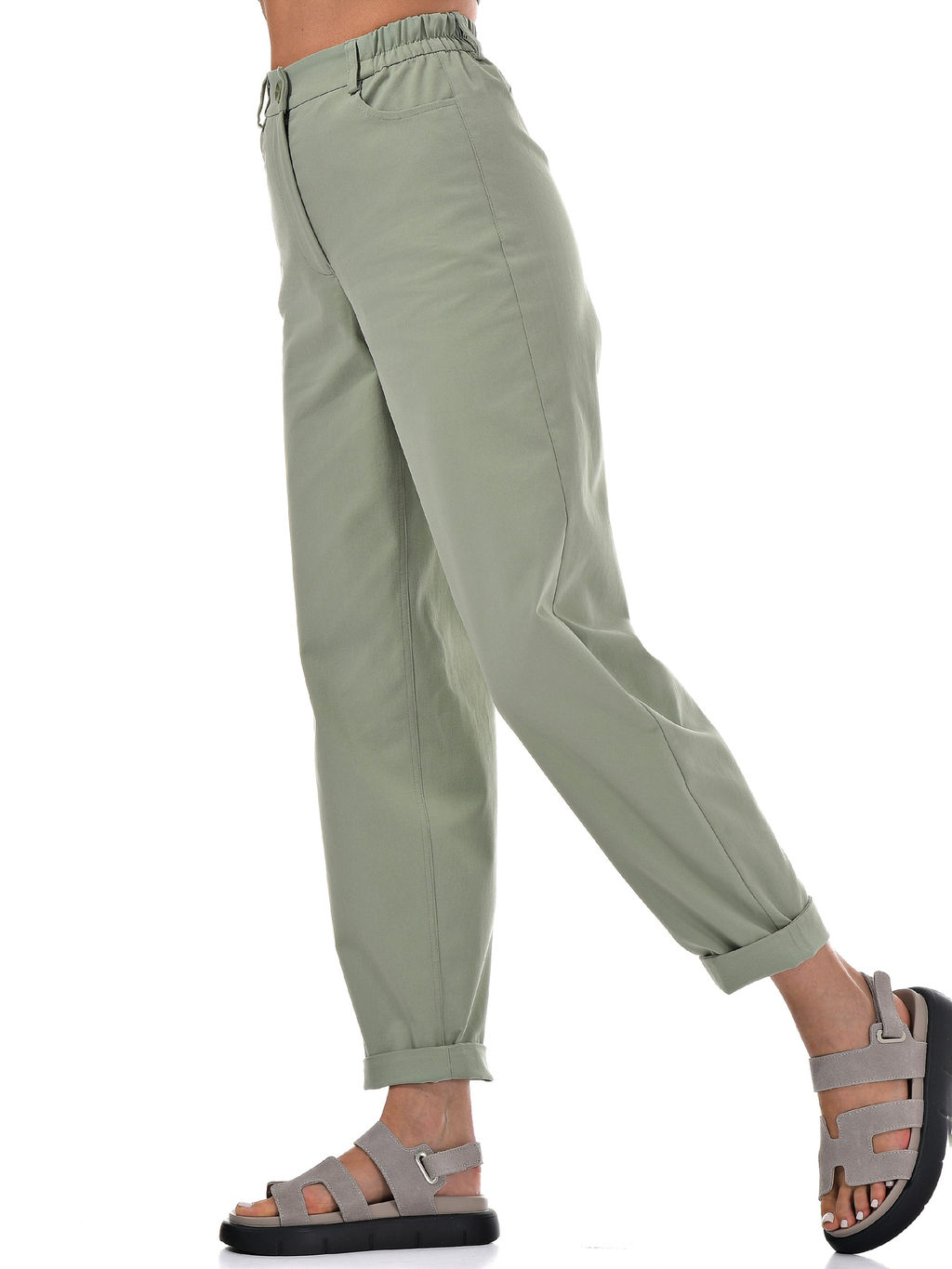 Хлопковые деним брюки ЦВЕТ КРАСНЫЙ! - А+б коллекция фото 7