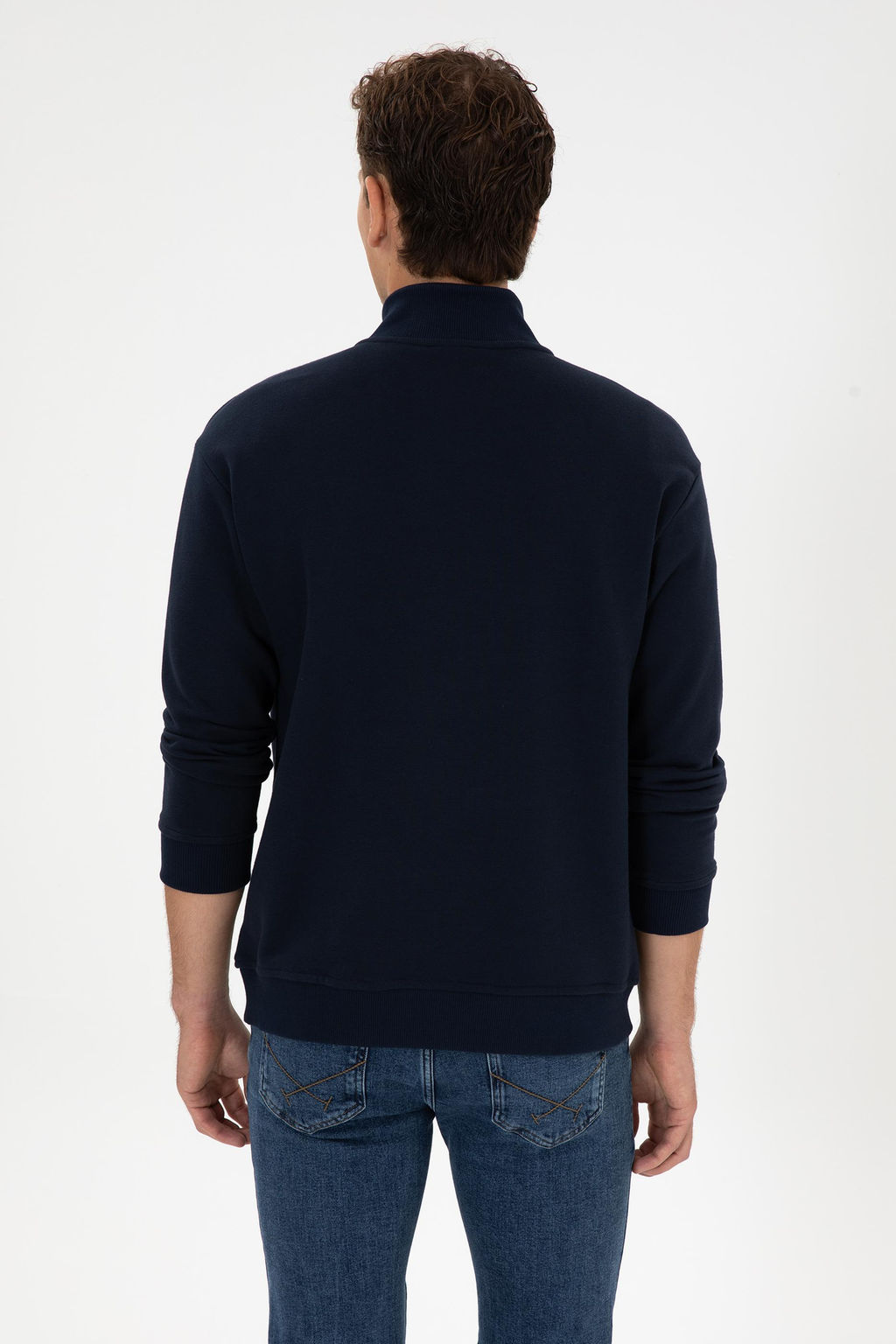 Erkek Comfort Fit Yar_m Fermuarl_ Lacivert Sweatshirt - U.s. polo assn фото 5